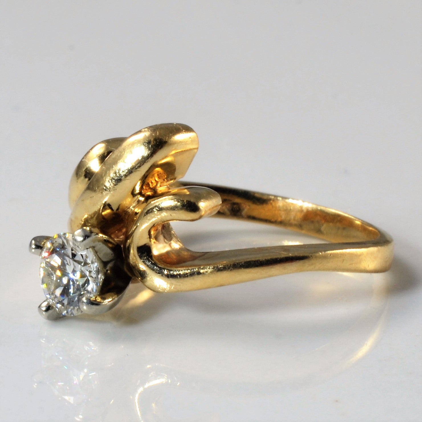 Bypass Twist Solitaire Diamond Ring | 0.33ct | SZ 4.25 |