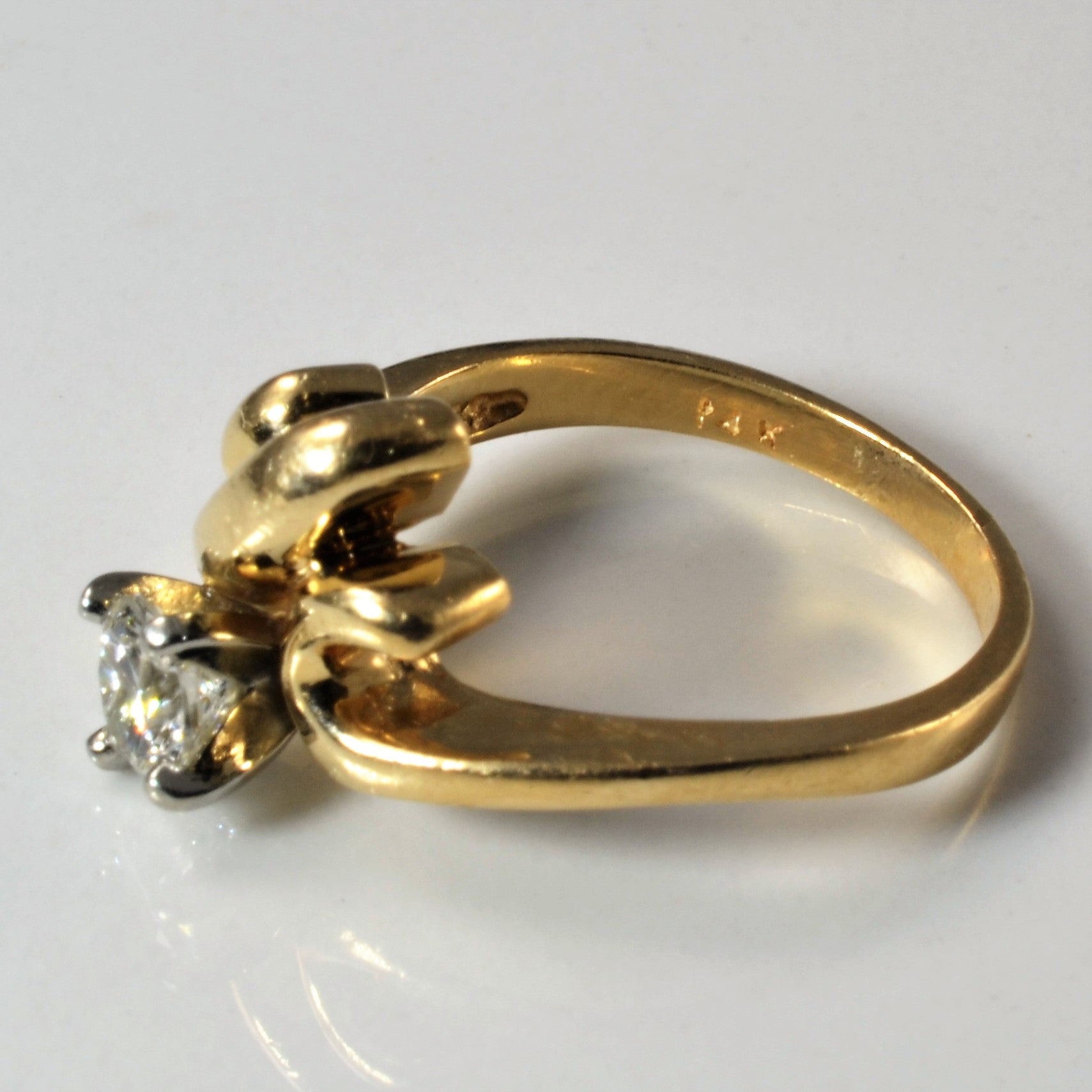 Bypass Twist Solitaire Diamond Ring | 0.33ct | SZ 4.25 |