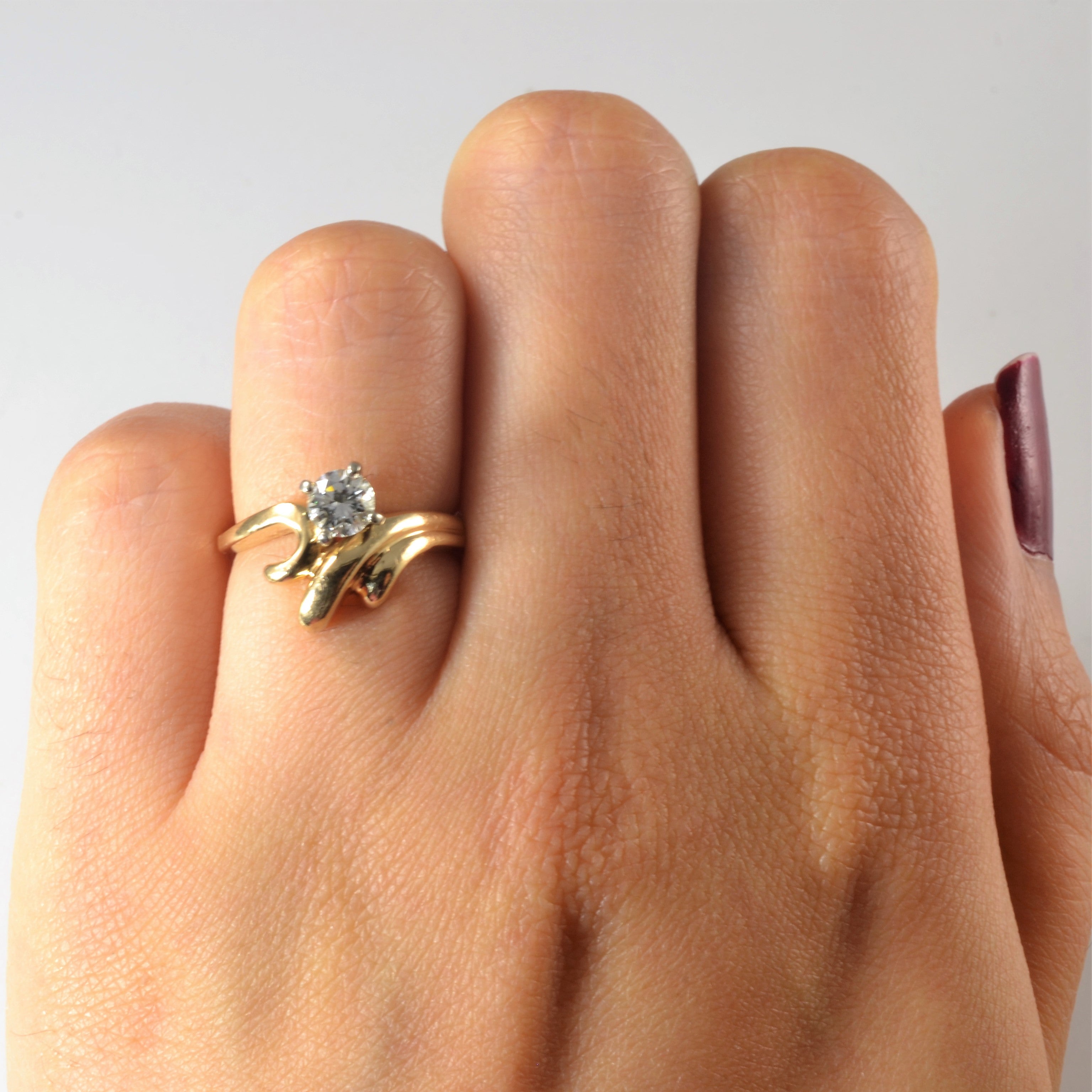 Bypass Twist Solitaire Diamond Ring | 0.33ct | SZ 4.25 |