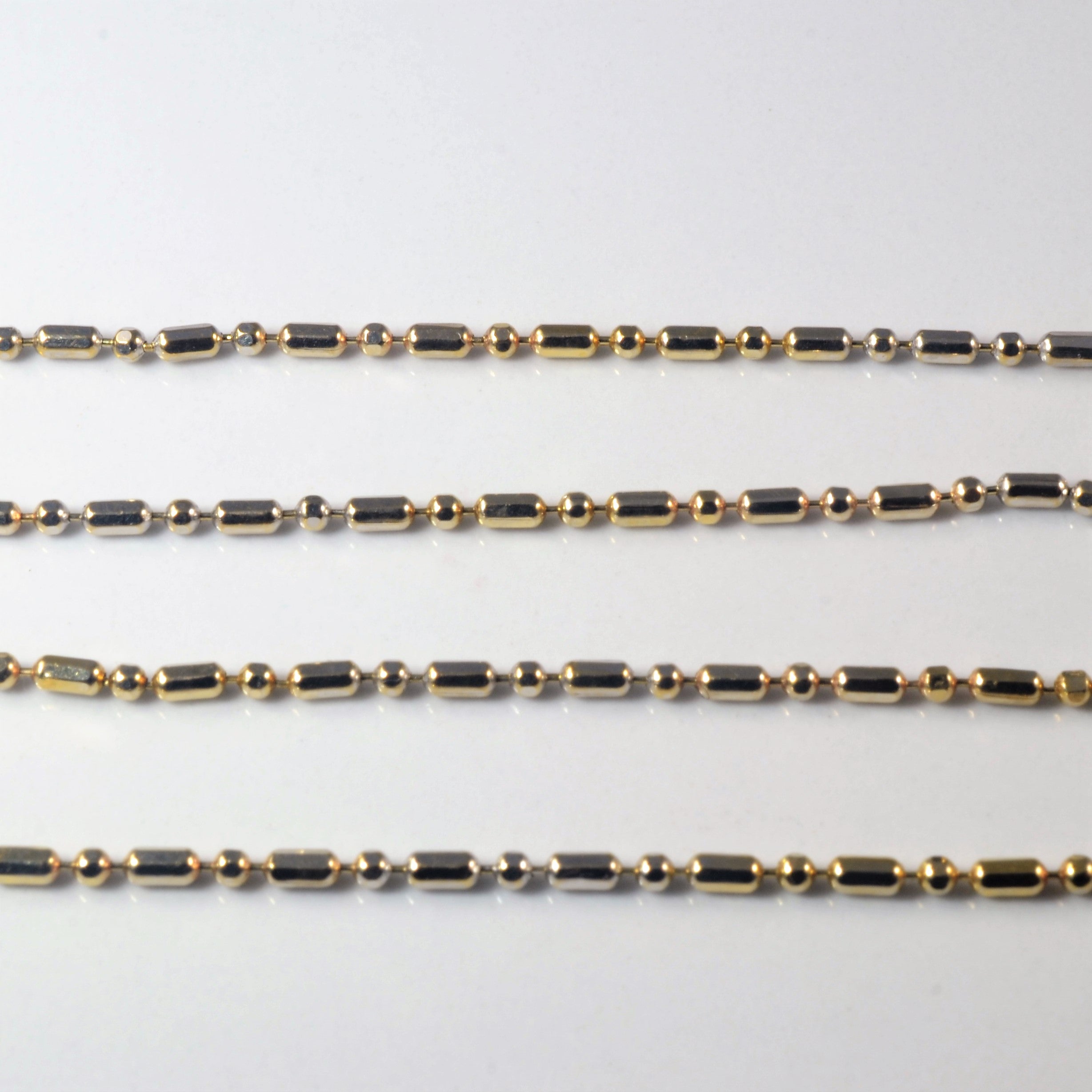 18k Two Tone Dot Dash Bead Chain | 18" |