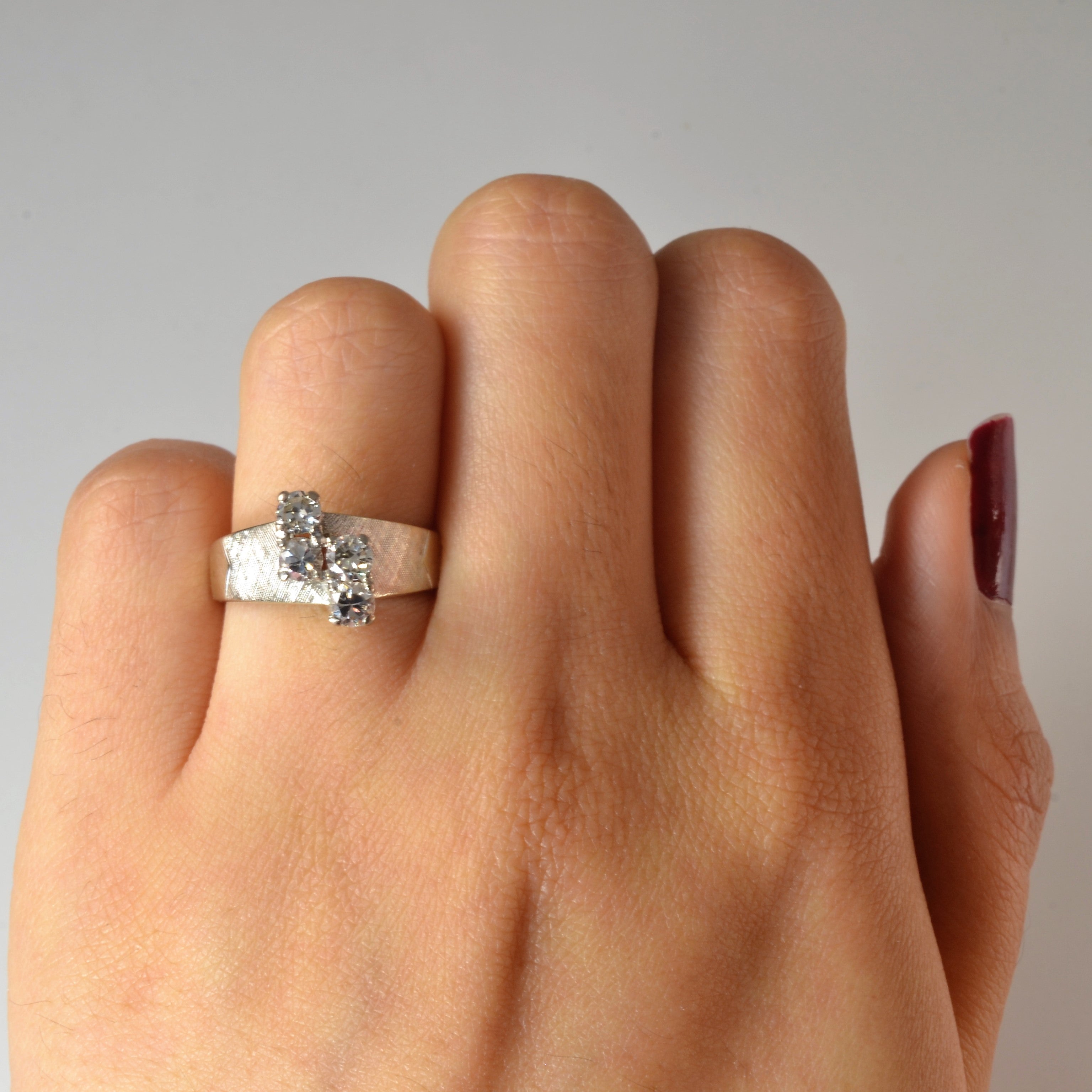 Brushed Four Stone Old European Ring | 0.56ctw | SZ 5.5 |