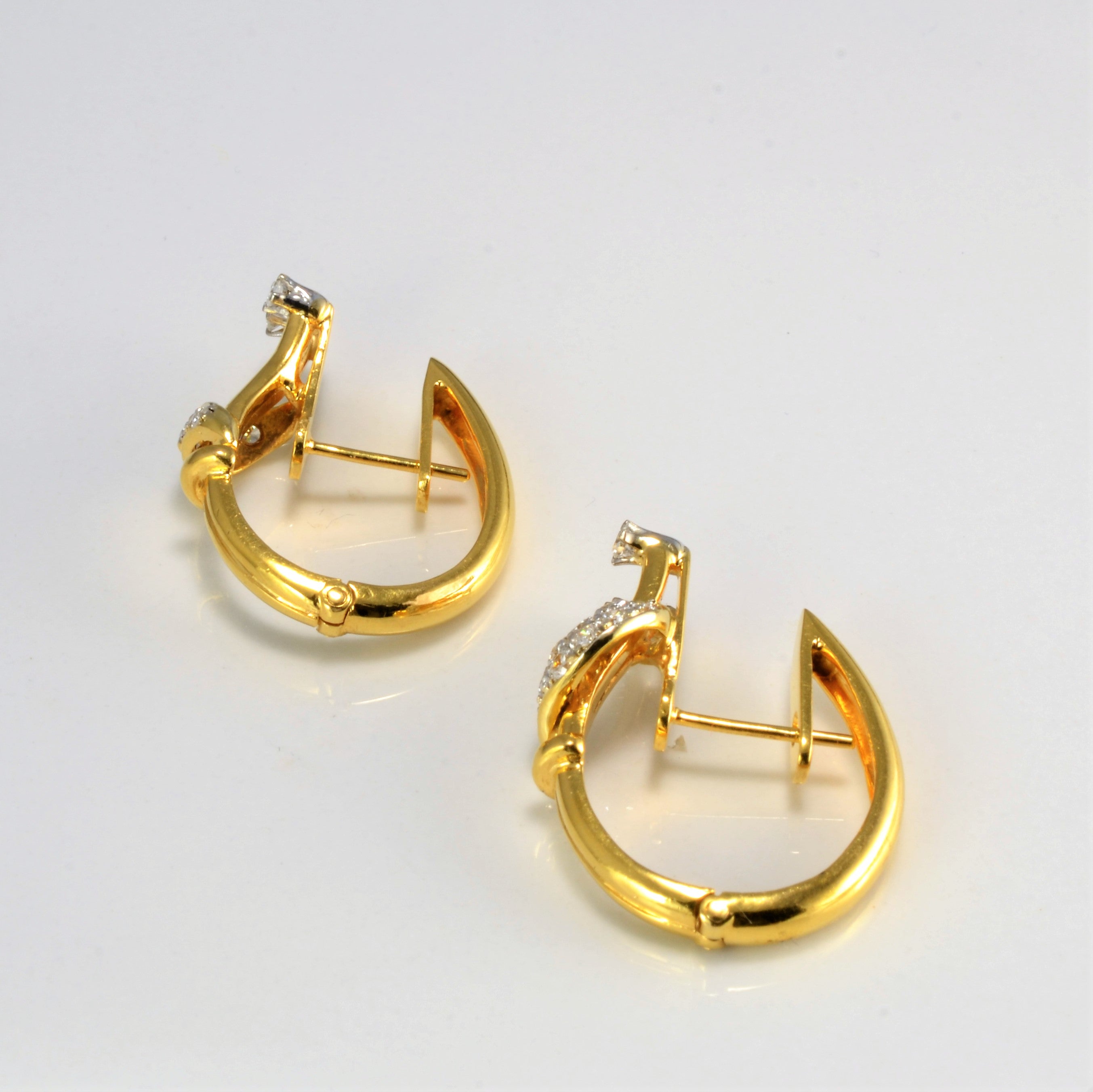 Diamond Twist Design Hoop Earrings | 0.40 ctw |