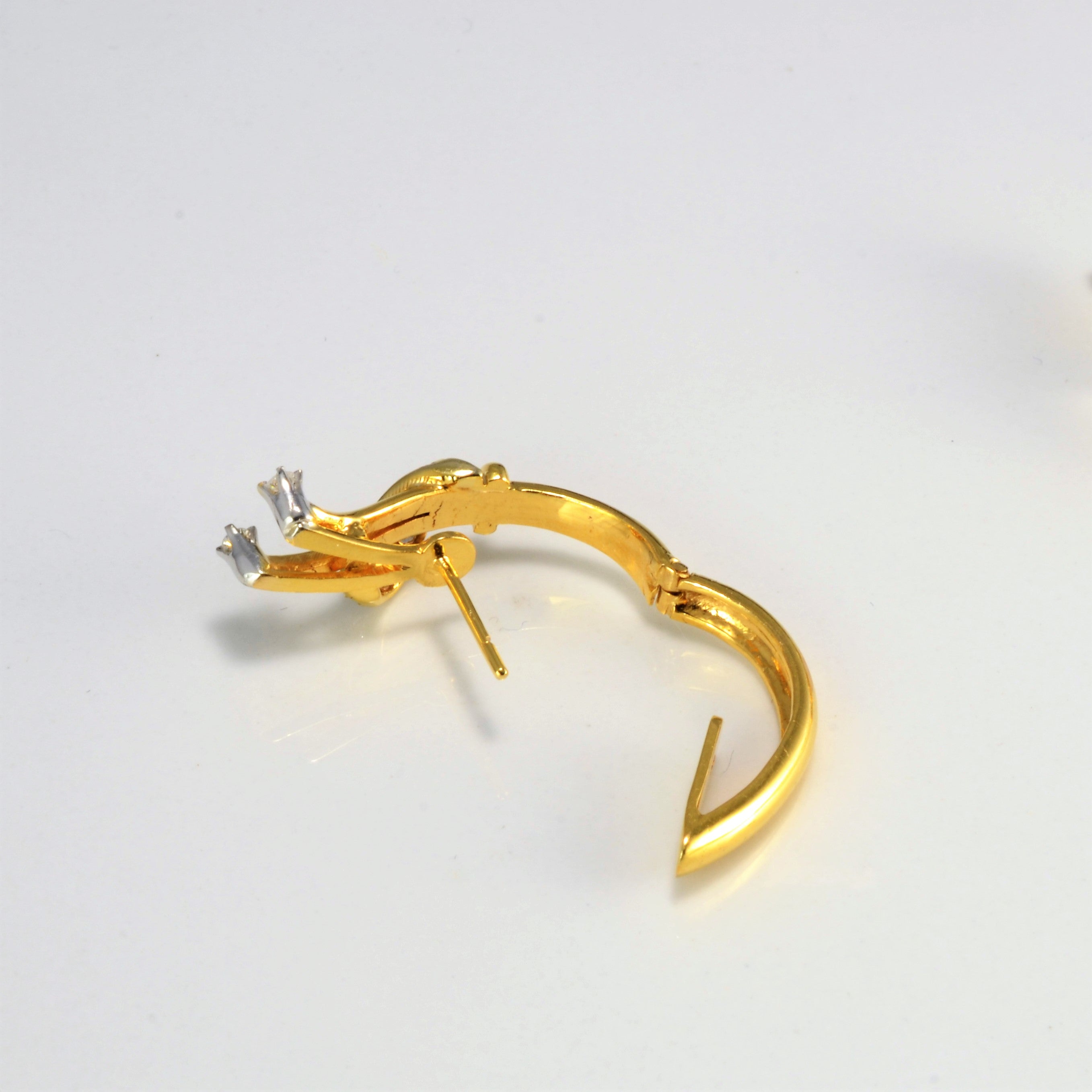 Diamond Twist Design Hoop Earrings | 0.40 ctw |