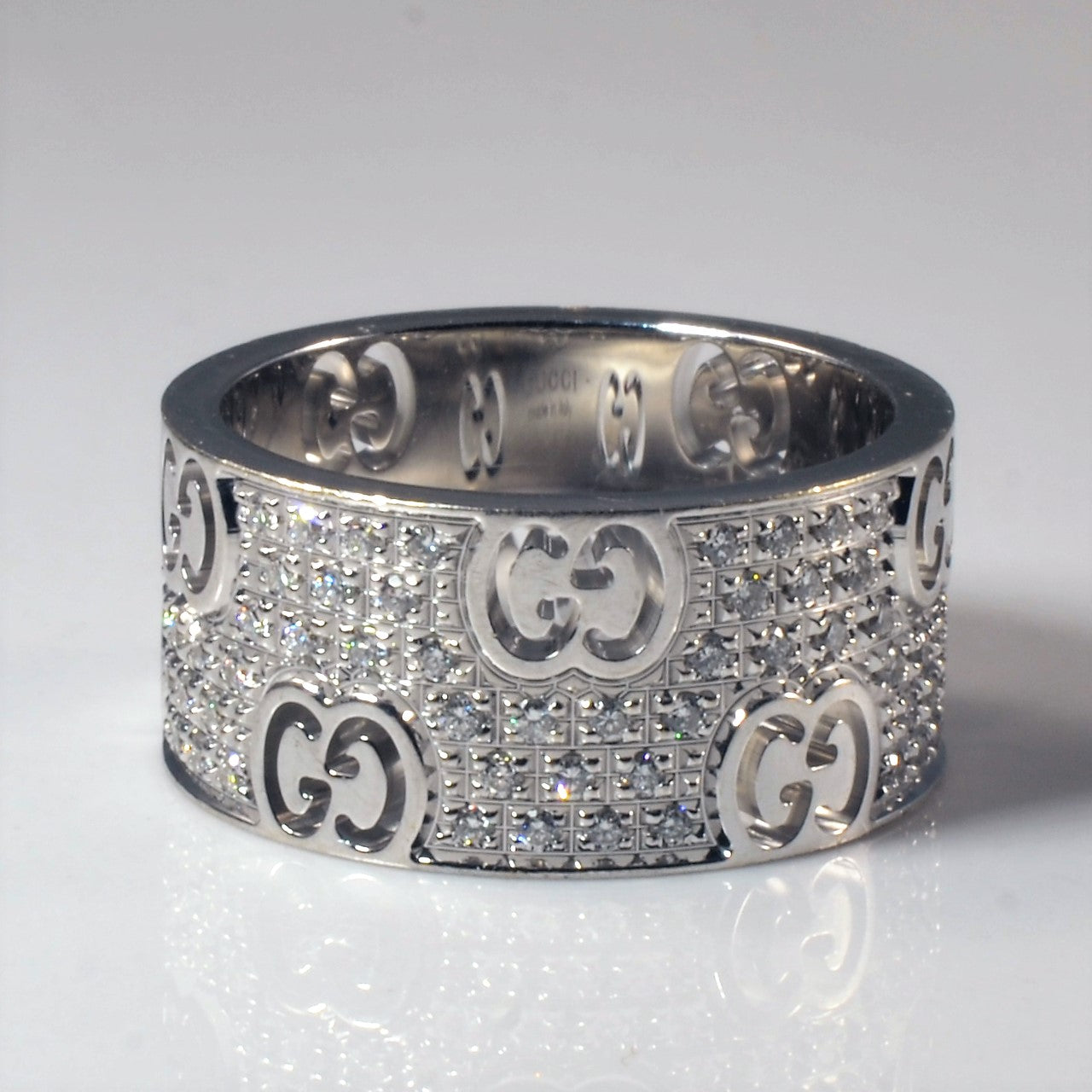 Gucci' White Gold Icon Diamond Stardust Eternity Band | 0.56ctw | SZ 5.75 |