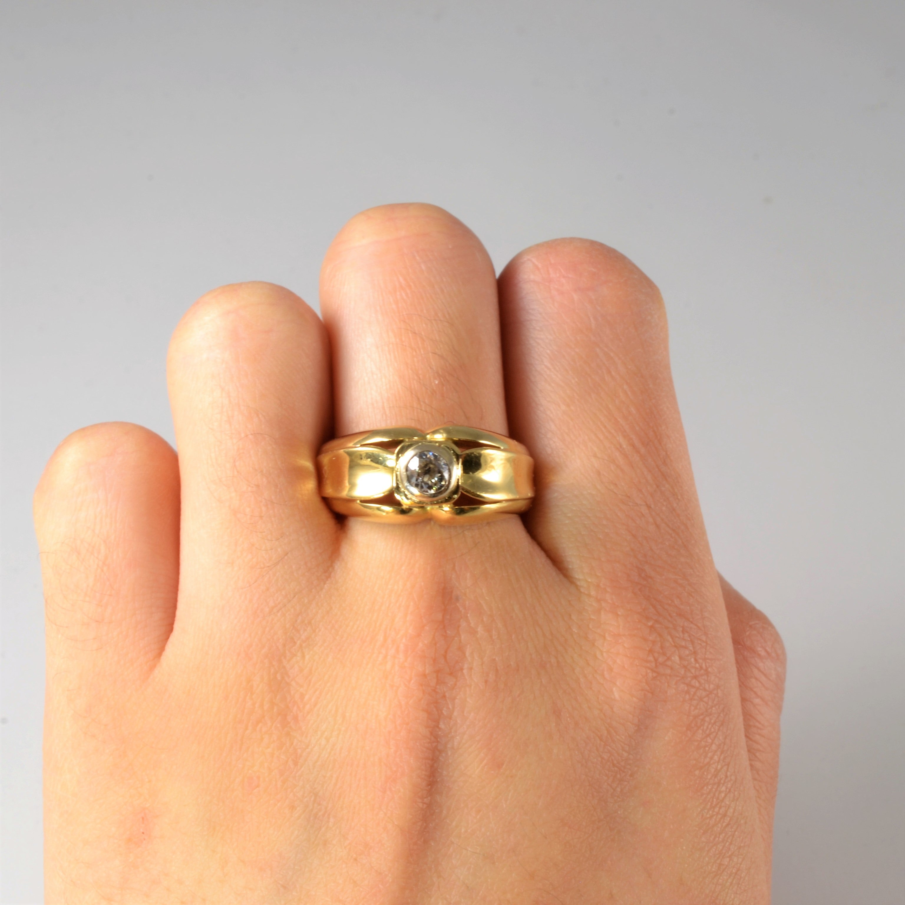 Custom Bezel Set Old European Diamond Ring | 0.25ct | SZ 8.75 |