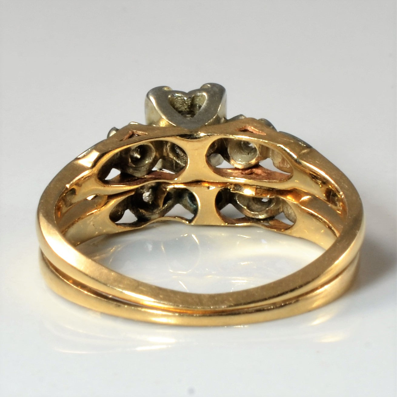 Retro Era Diamond Wedding Set | 0.20ctw | SZ 6.5 |