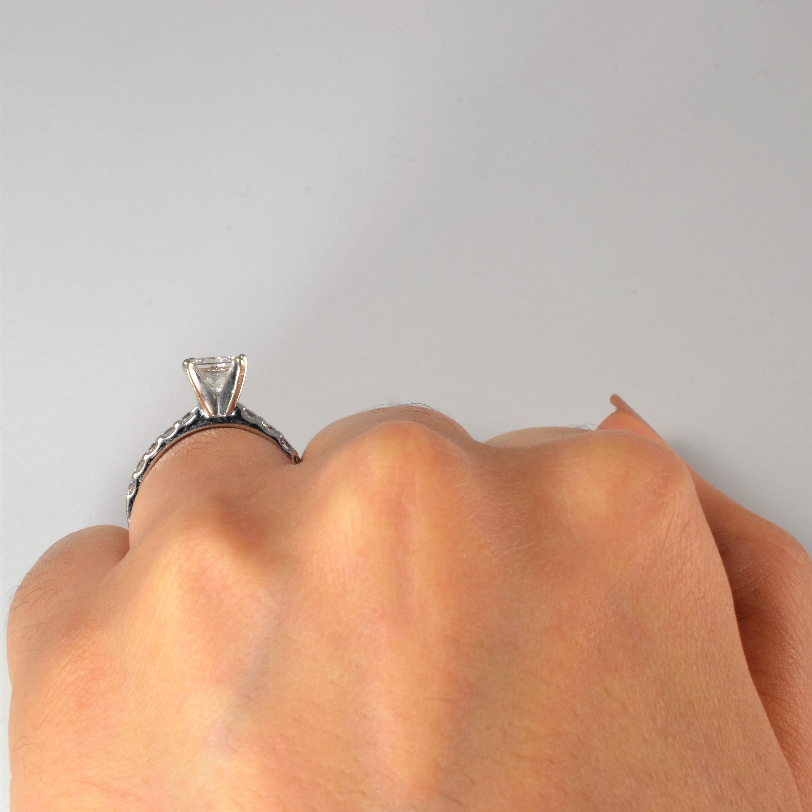 Bague de fiançailles en diamant princesse | 1,25 ct | Taille 5,25 |