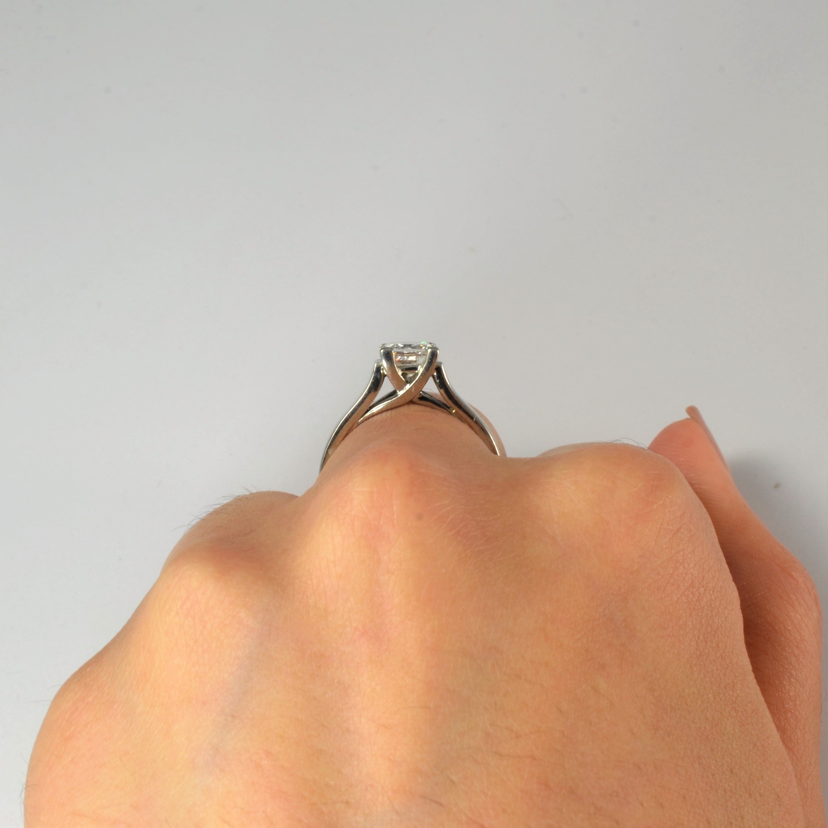 Bague de fiançailles diamant princesse à large anneau | 0,90 ct | Taille 6,25 |