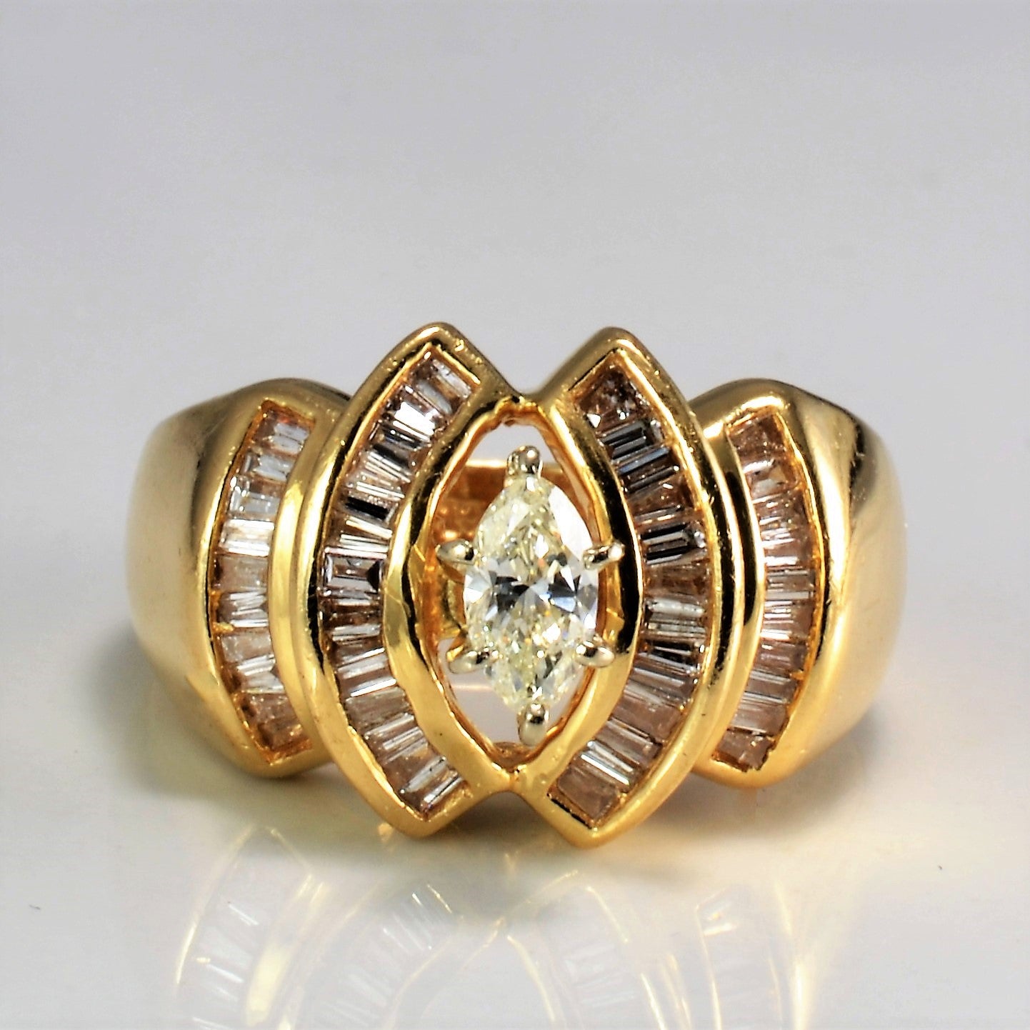 Bague de fiançailles multicanaux en diamants | 1,44 ct au total, taille 7 |