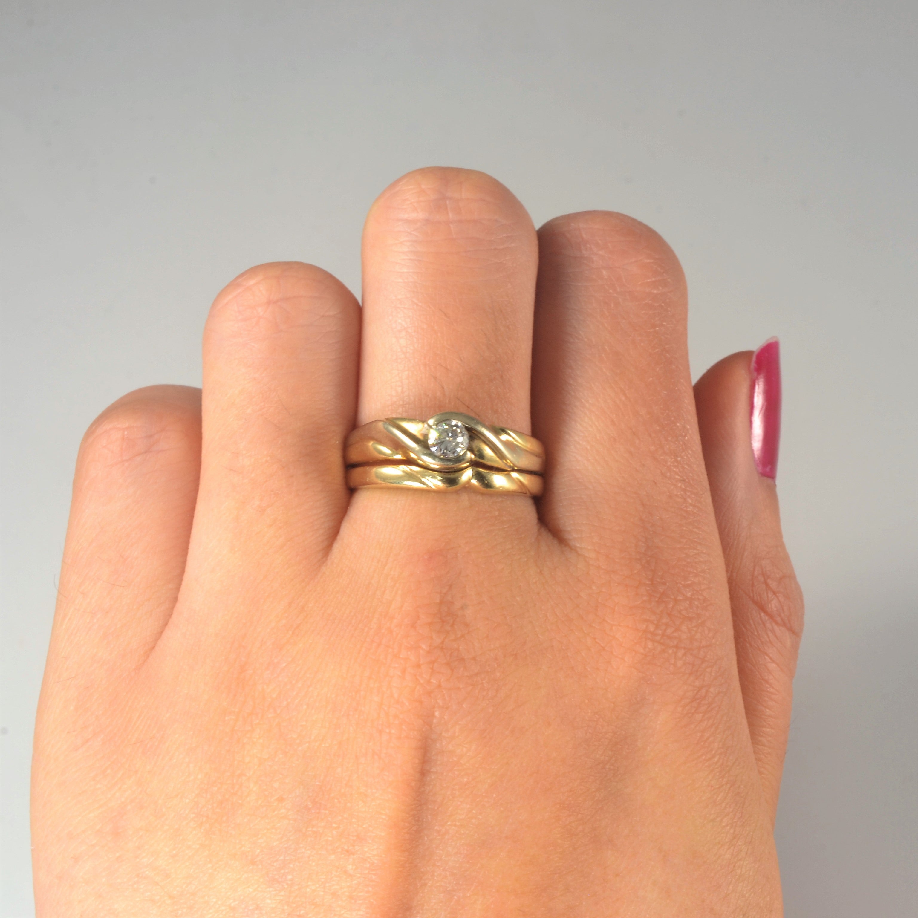 Solitaire Diamond Soldered Set | 0.22ct | SZ 8.25 |