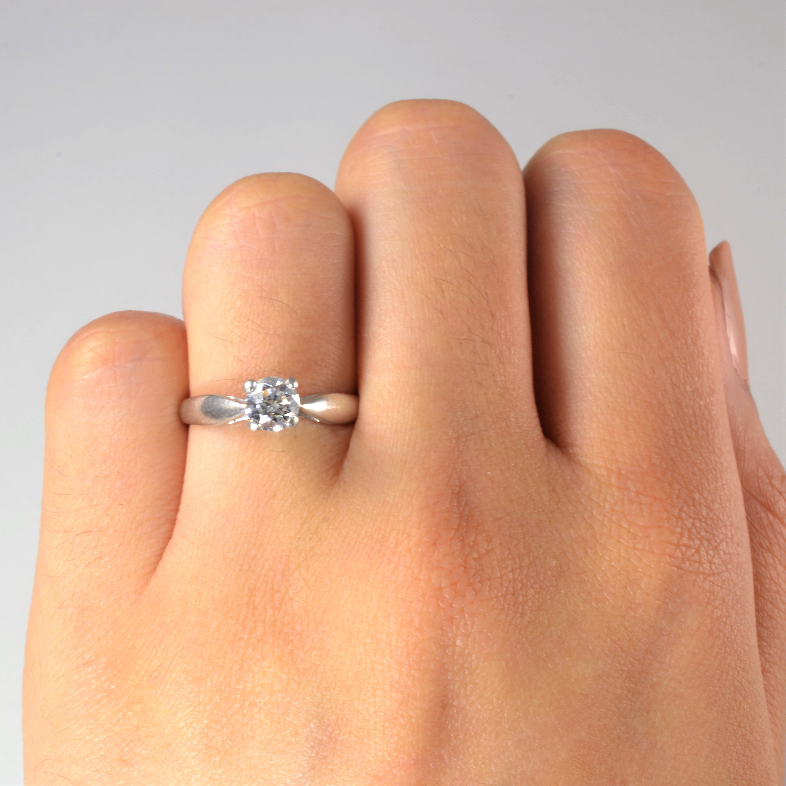 Platinum Solitaire Canadian Diamond Engagement Ring | 0.50ct | SZ 5 |