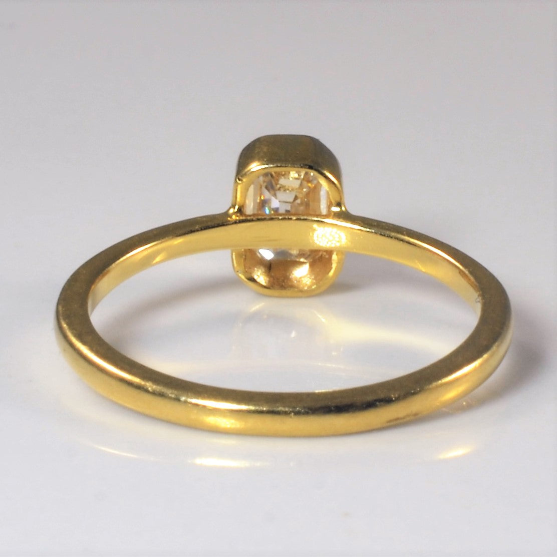 Bague solitaire en diamant taille émeraude | 0,46 ct | Taille 4,25 |