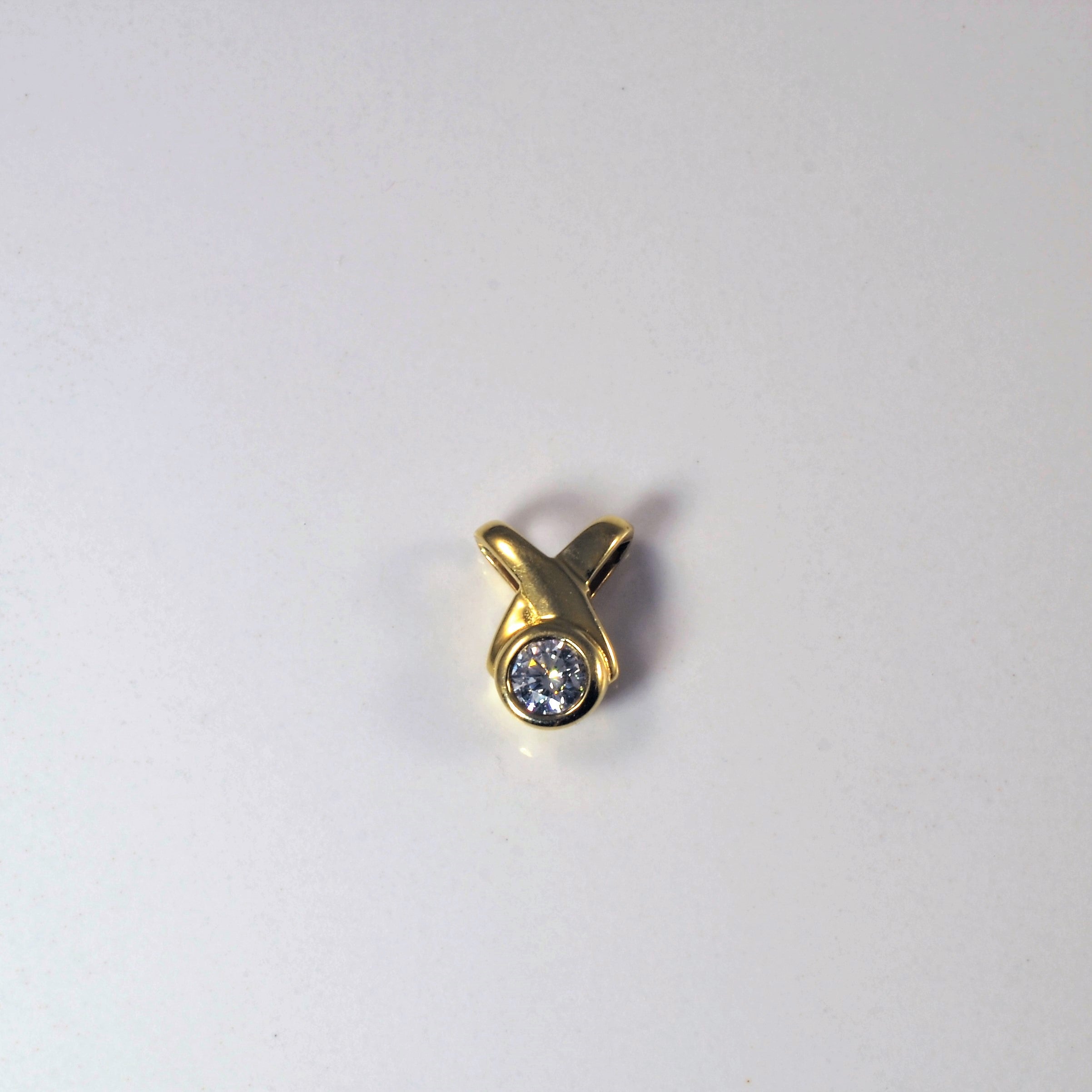 Bezel Set Diamond Twist Pendant | 0.34ct |