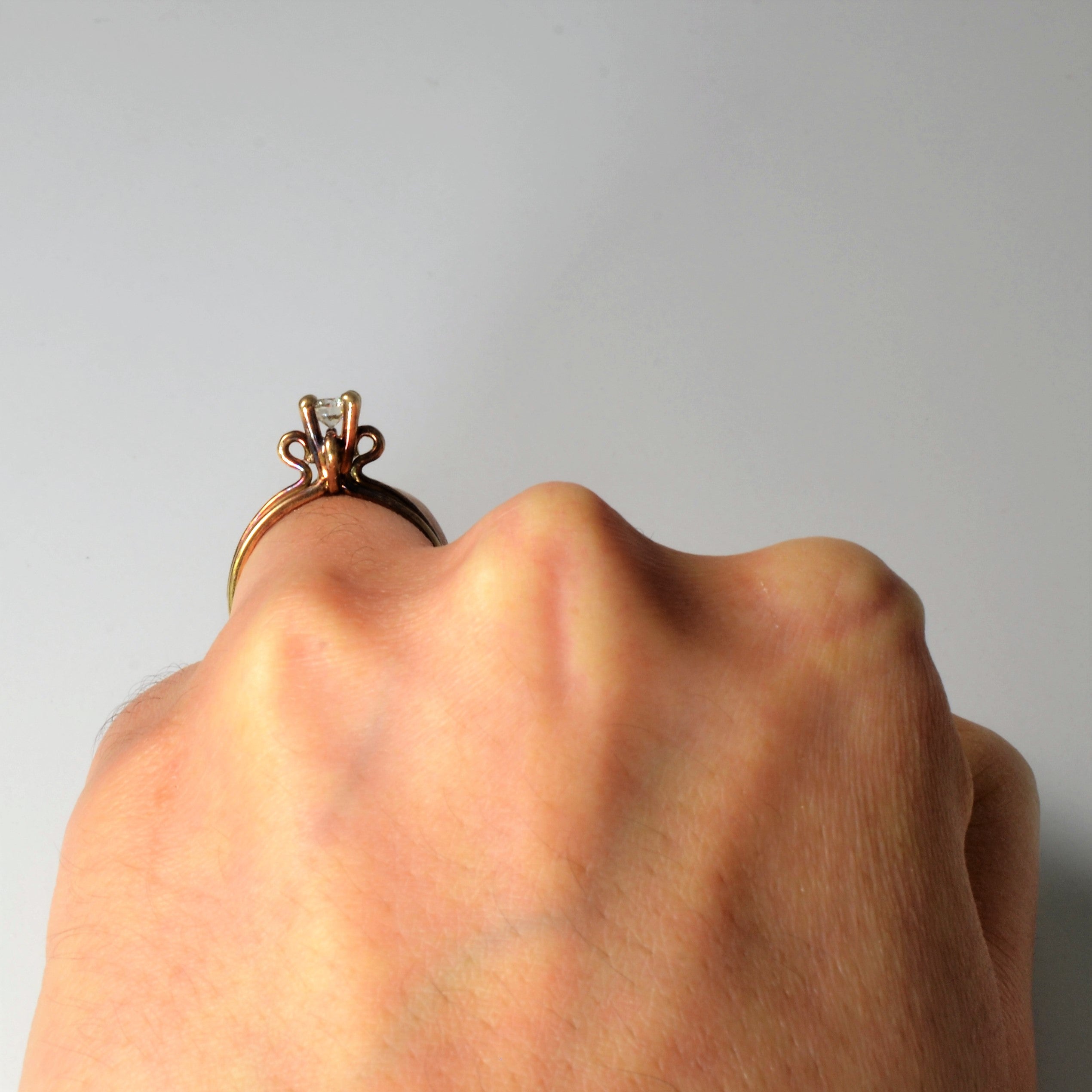 Triple Band Solitaire Diamond Ring | 0.30ct | SZ 5.25 |