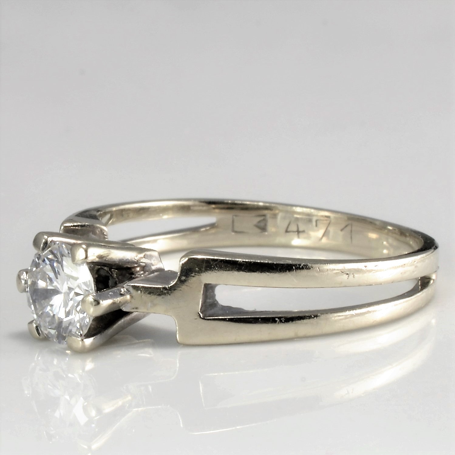 Open Shank Solitaire Diamond Ring | 0.45 ct, SZ 6.5 |