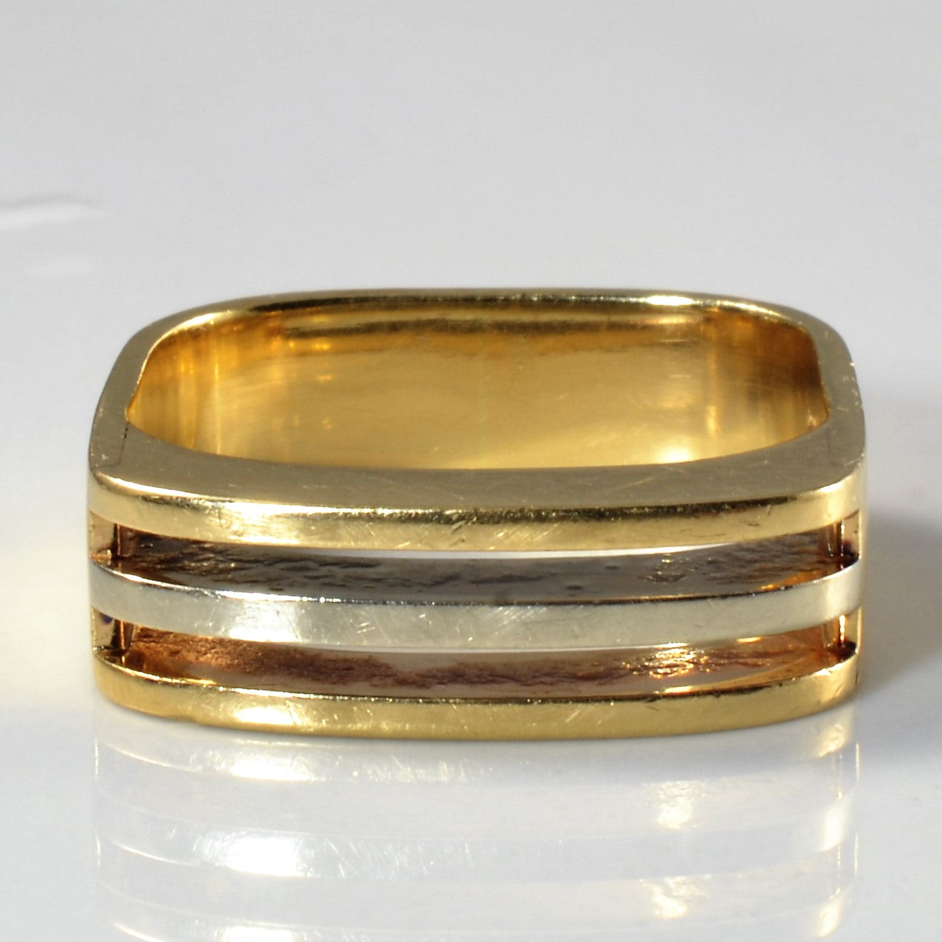 Open Shank Two Tone Gold Band | SZ 10 |