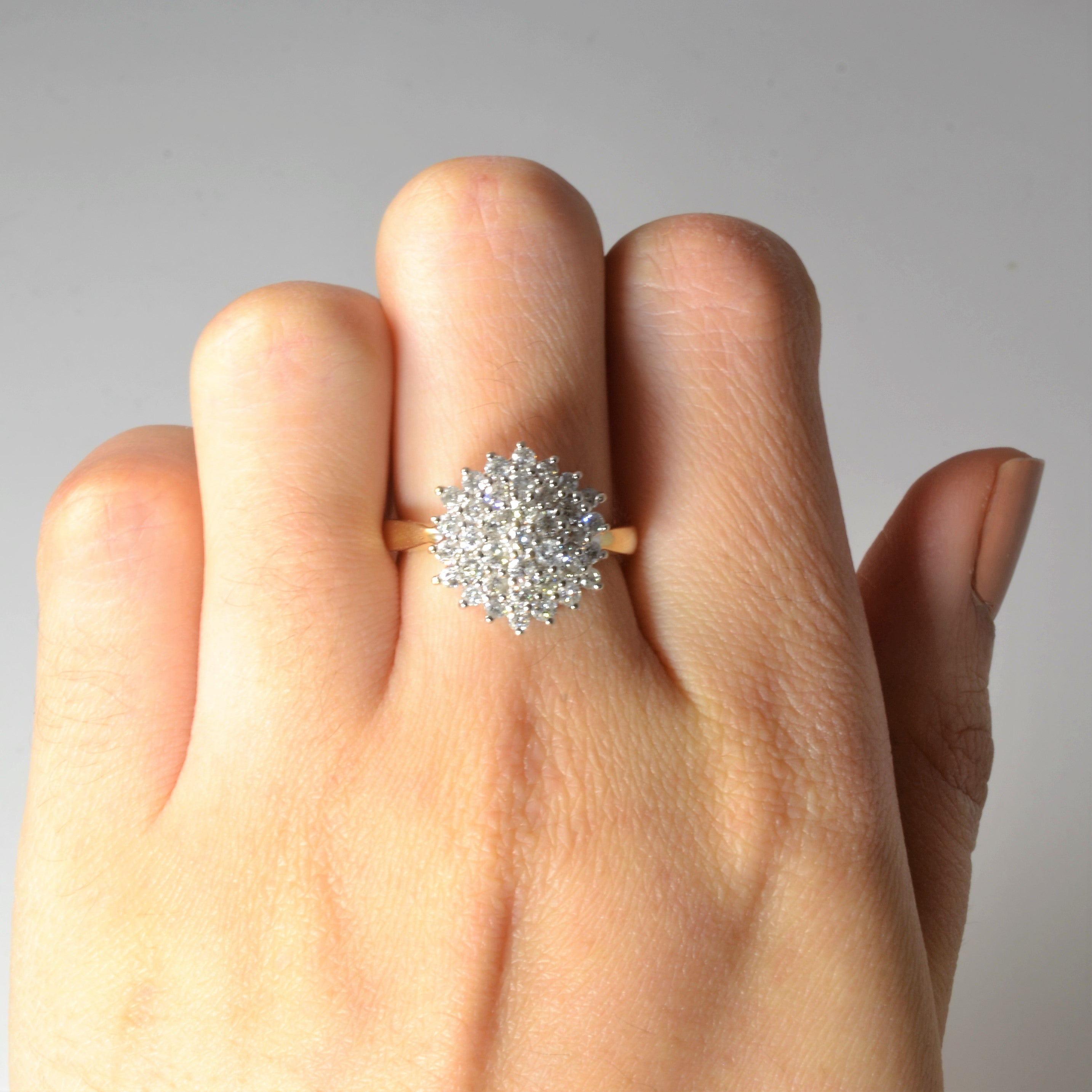 Diamond Cluster Cocktail Ring | 1.00ctw | SZ 6.5 |