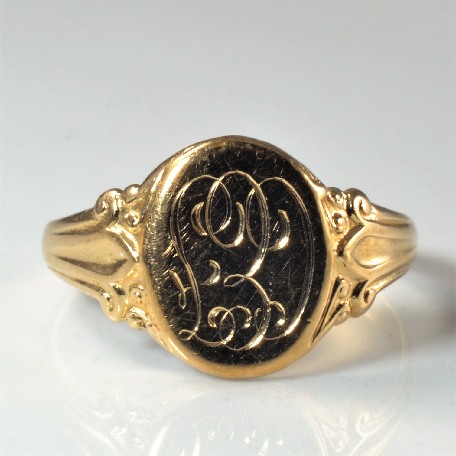 Engraved Initials 'CEF' Signet Ring | SZ 7 |