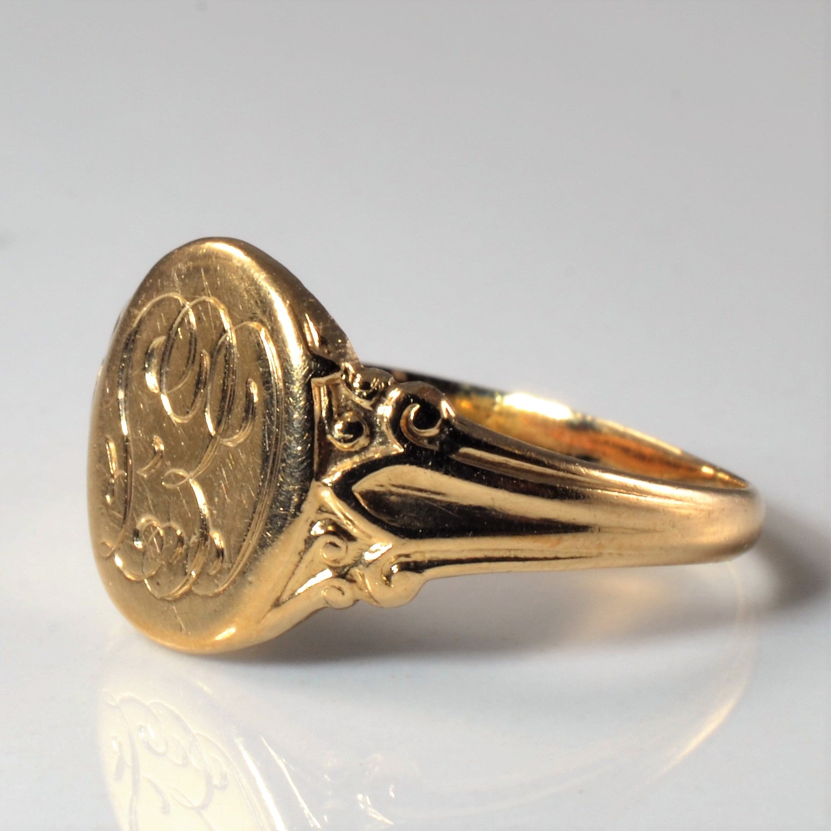 Engraved Initials 'CEF' Signet Ring | SZ 7 |