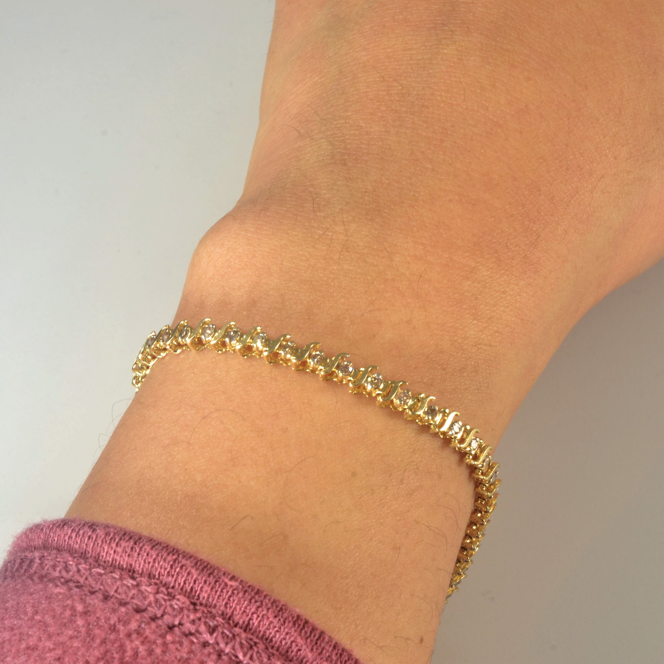 Bracelet tennis en or jaune et diamants | 0,50 ct | 7,5" |