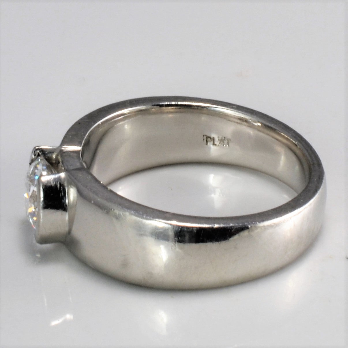 Semi Bezel Set Diamond Engagement Ring | 0.71 ct, SZ 5.25 |