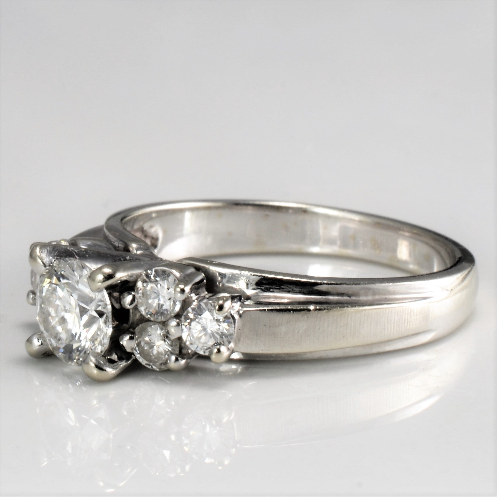 High set Cluster Diamond Engagement Ring | 0.90 ctw, SZ 7 |