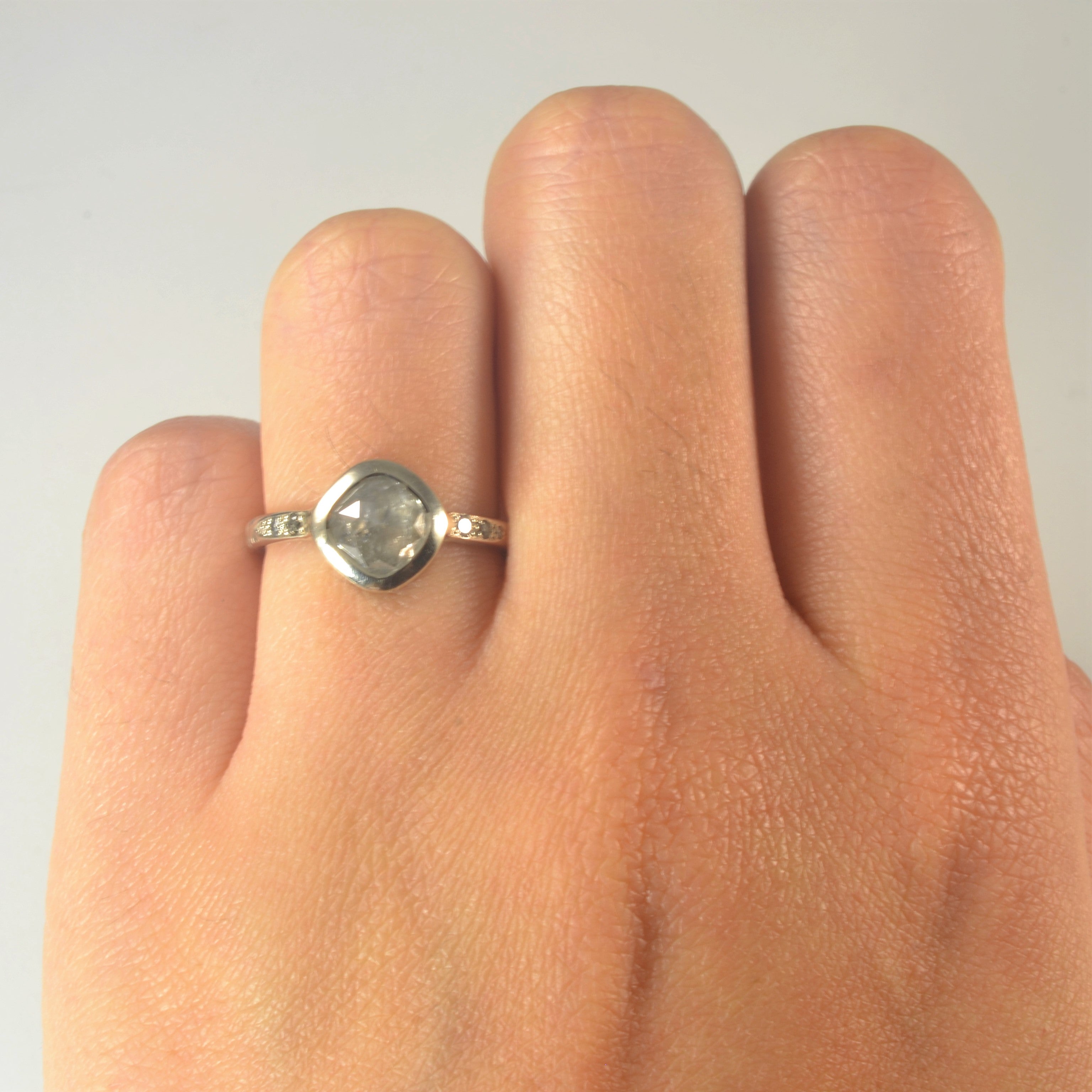 Misty Gray Rose Cut Diamond Ring | 1.04ctw | SZ 5.5 |