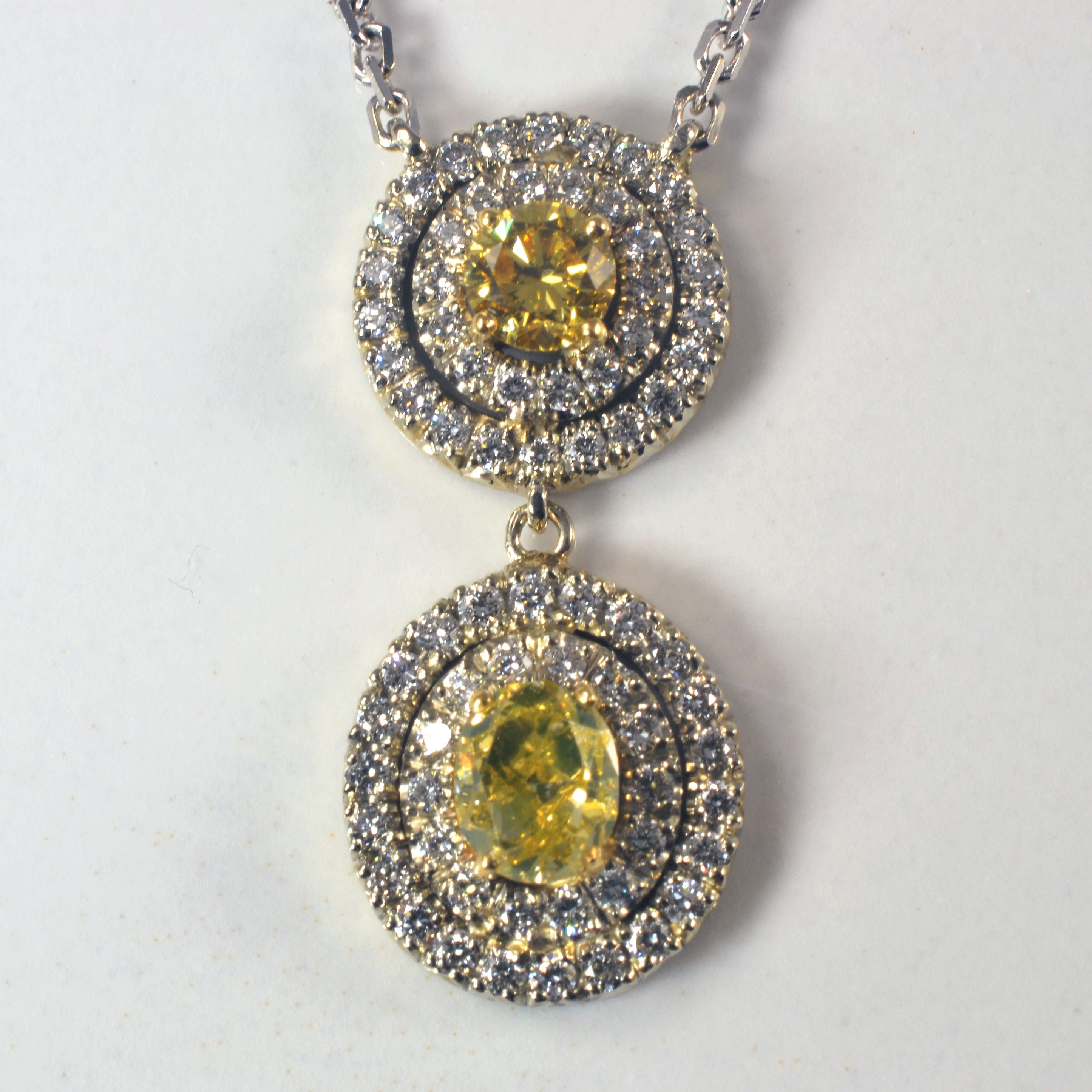 Yellow Diamond Drop Necklace | 1.30ctw | 16" |