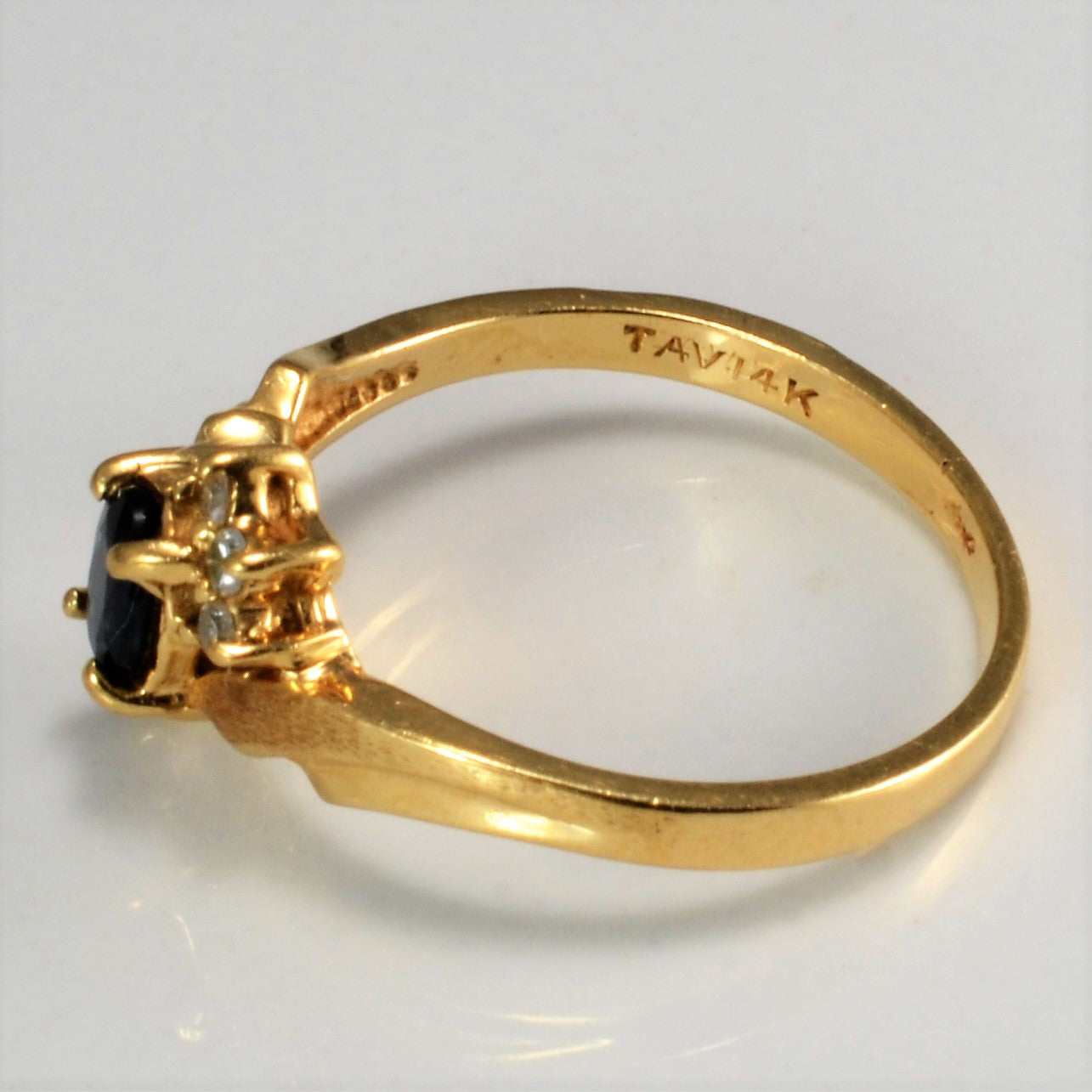 Sapphire and Diamond Bypass Ring | 0.06 ctw SZ 5.5 |