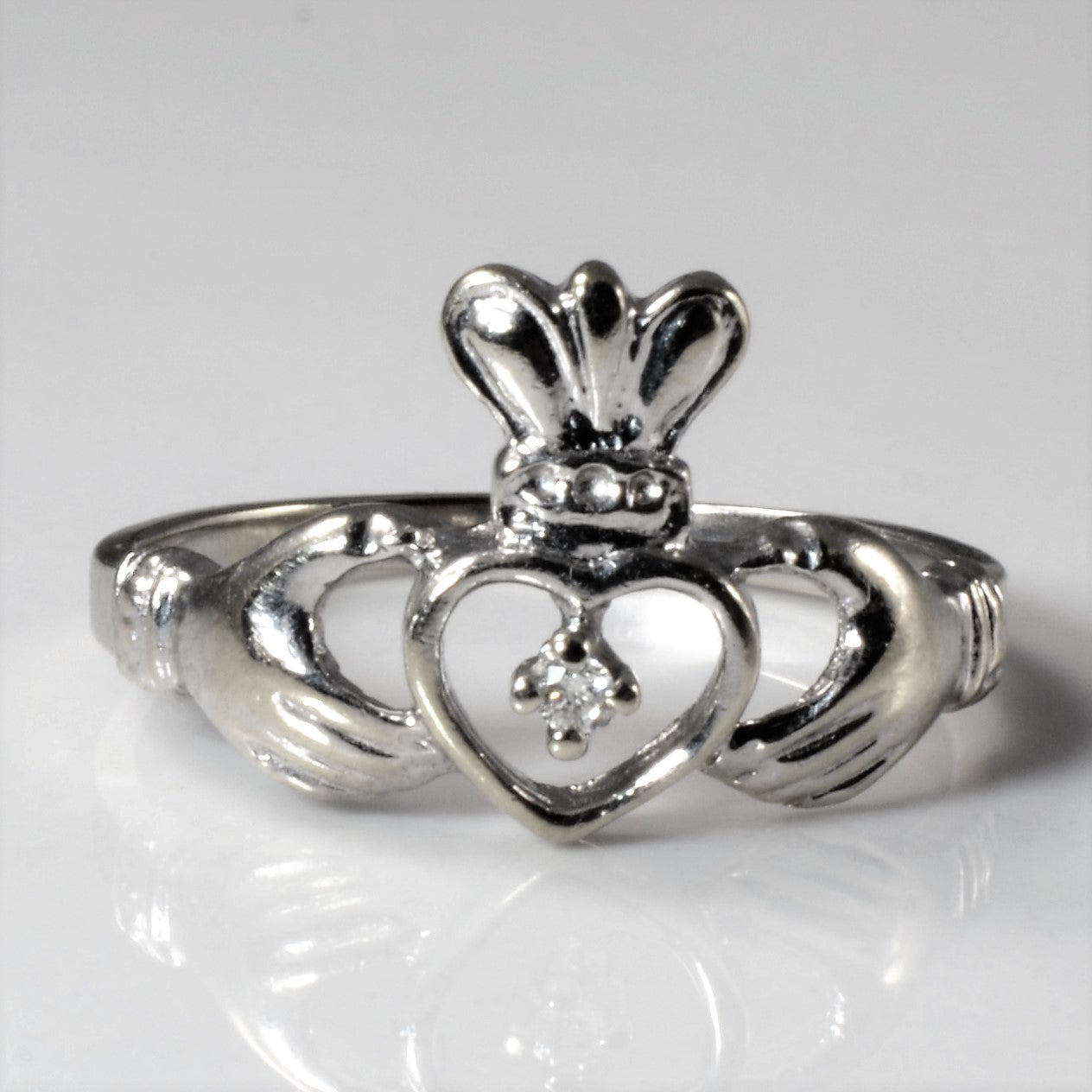 Diamond Claddagh Ring | 0.01ct | SZ 6.25 |