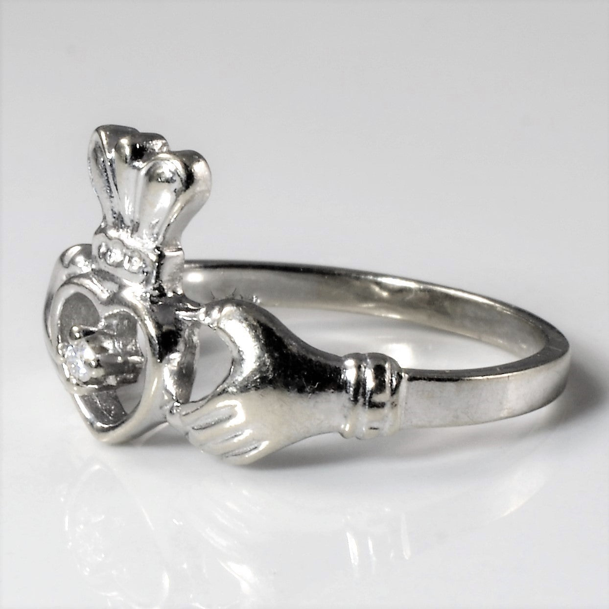 Diamond Claddagh Ring | 0.01ct | SZ 6.25 |