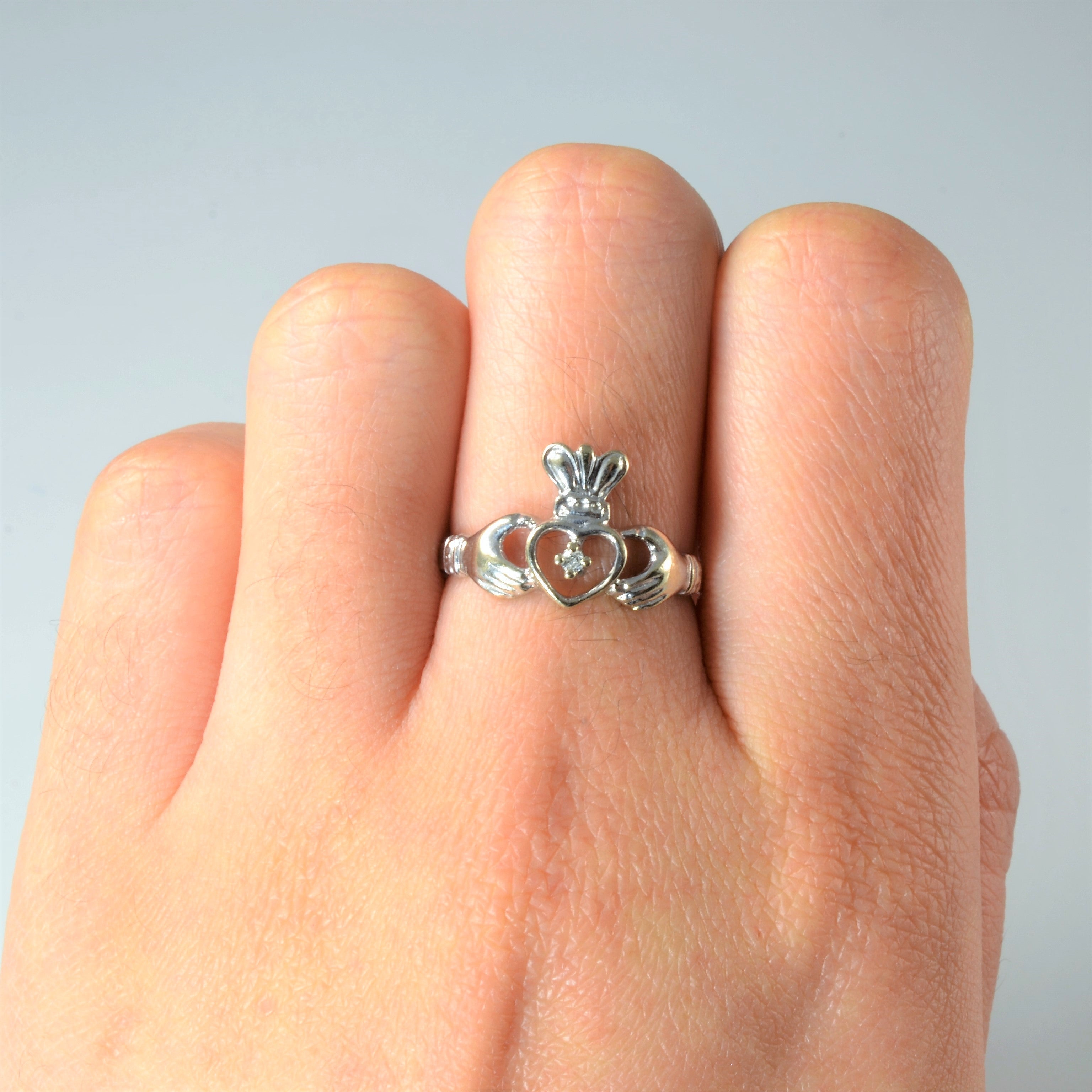Diamond Claddagh Ring | 0.01ct | SZ 6.25 |
