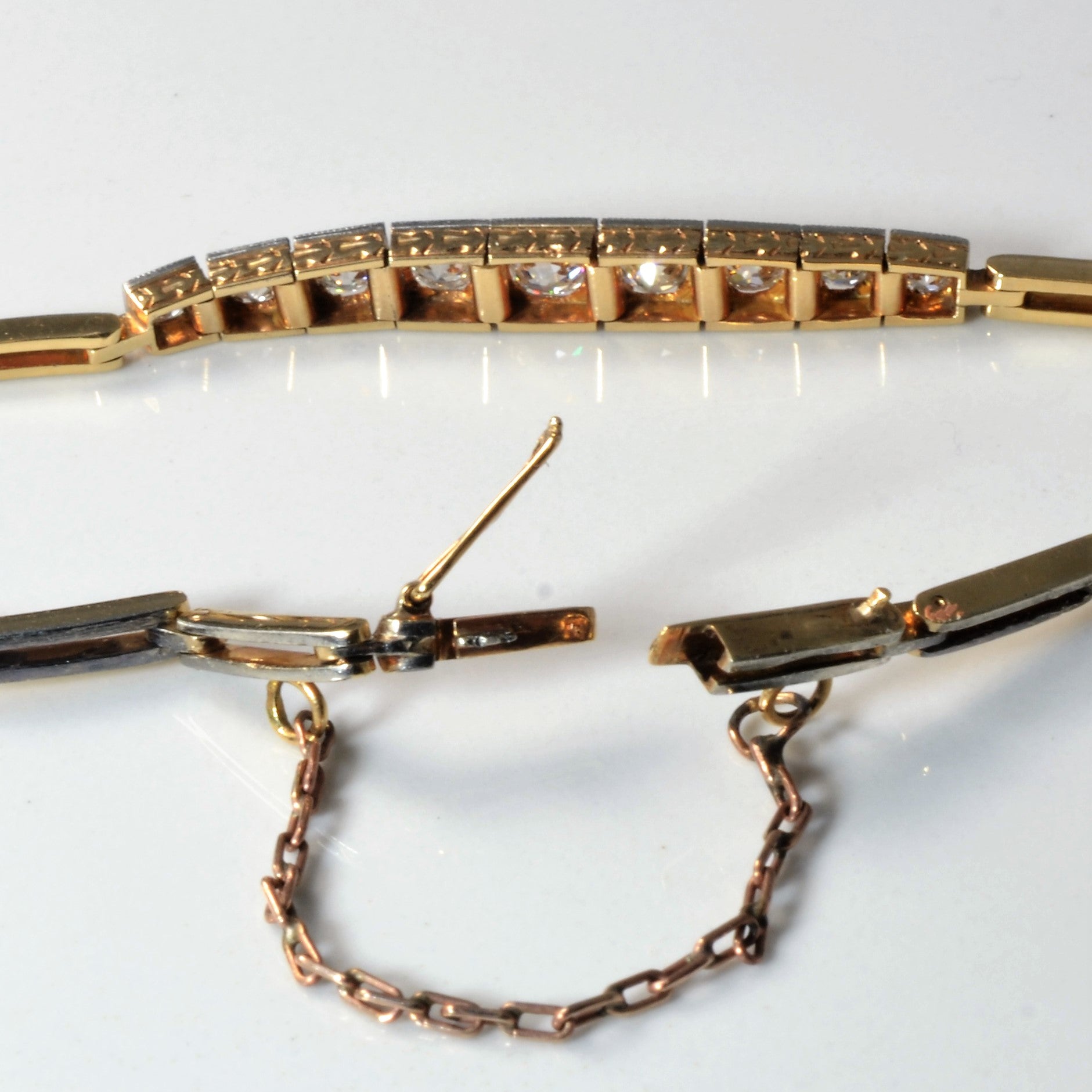 Bracelet en diamants de style ancien européen, époque édouardienne | 0,85 ct | 17,8 cm |