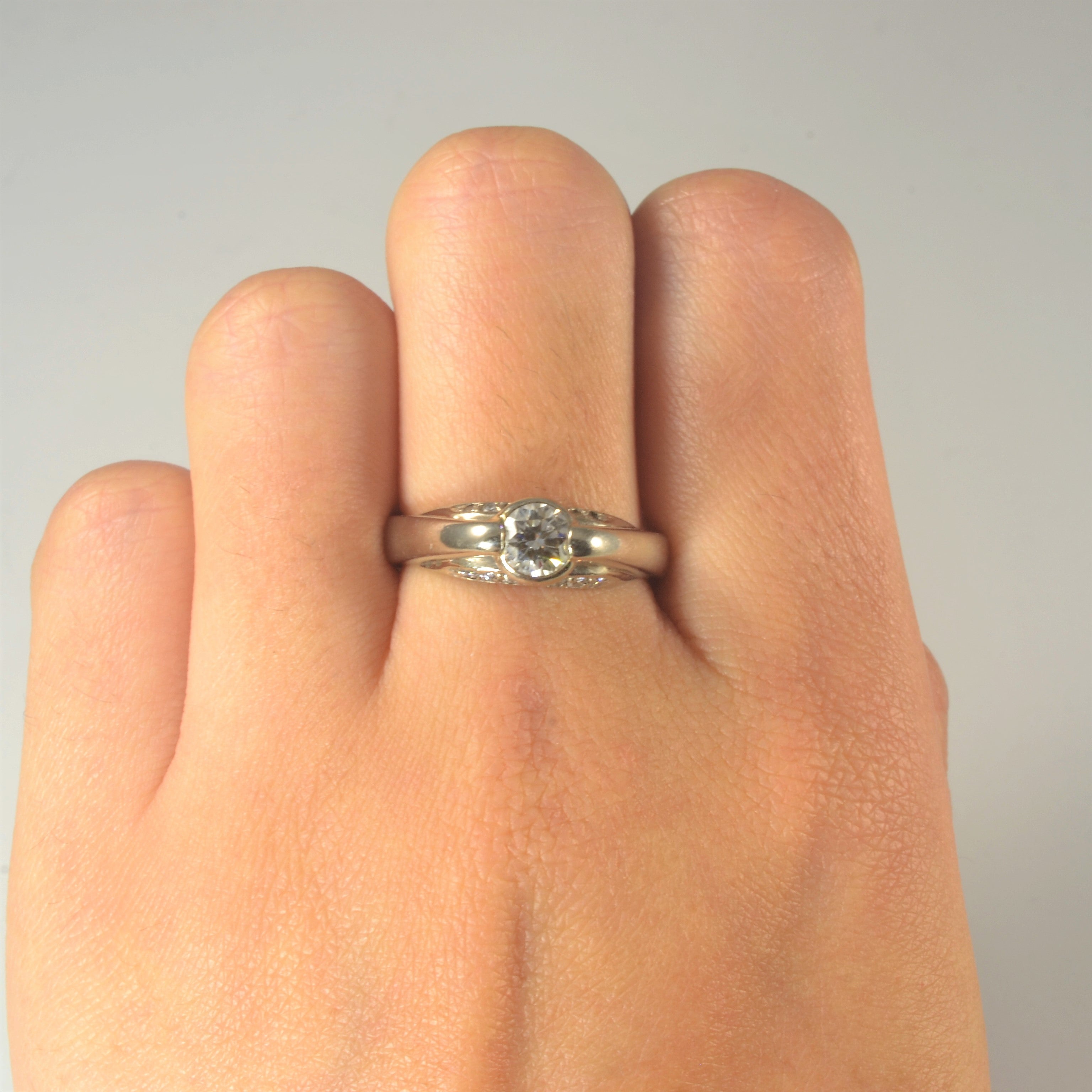 High Set Bezel Diamond Engagement Ring | 0.69ctw | SZ 8 |