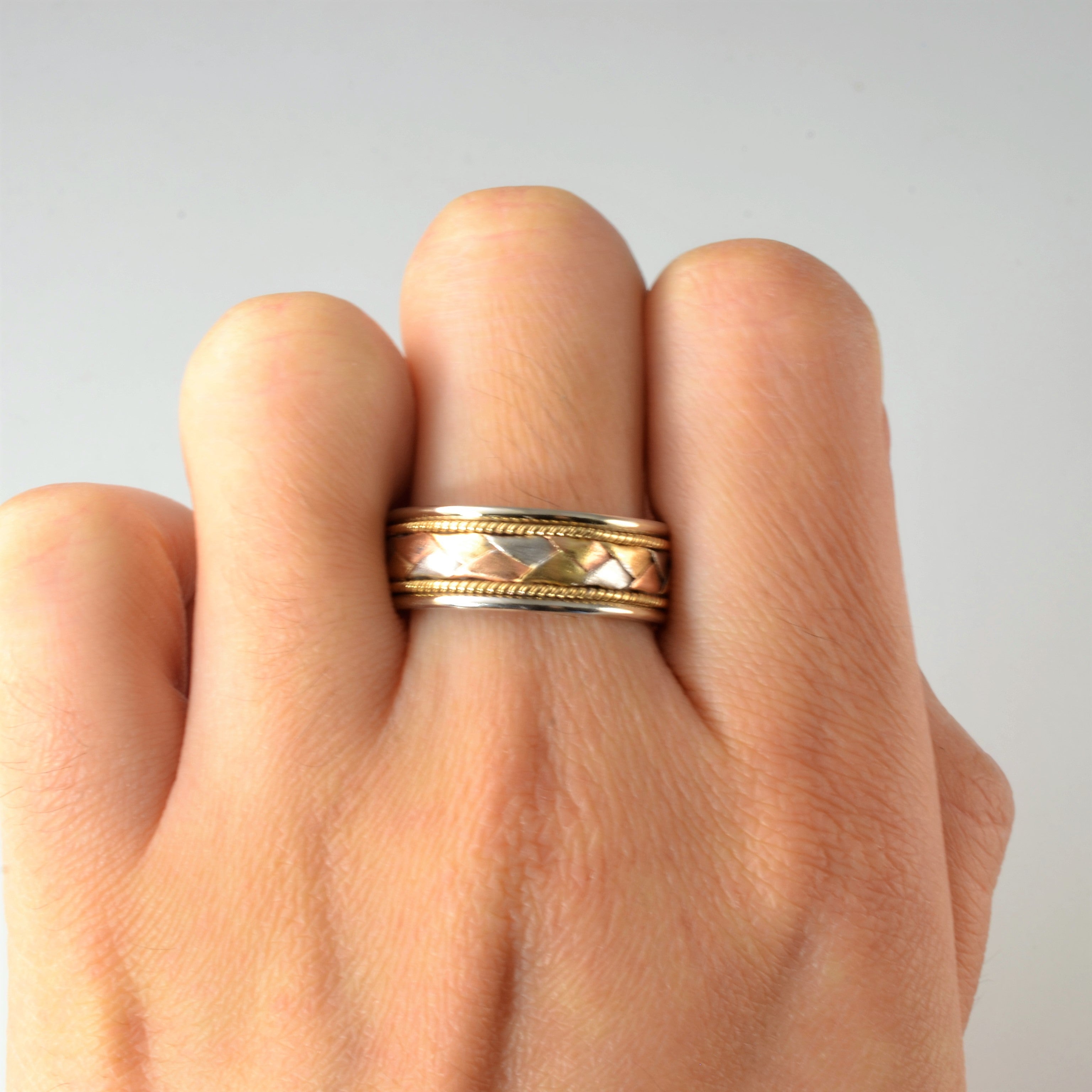 Tri Tone Braided Gold Band | SZ 9.75 |