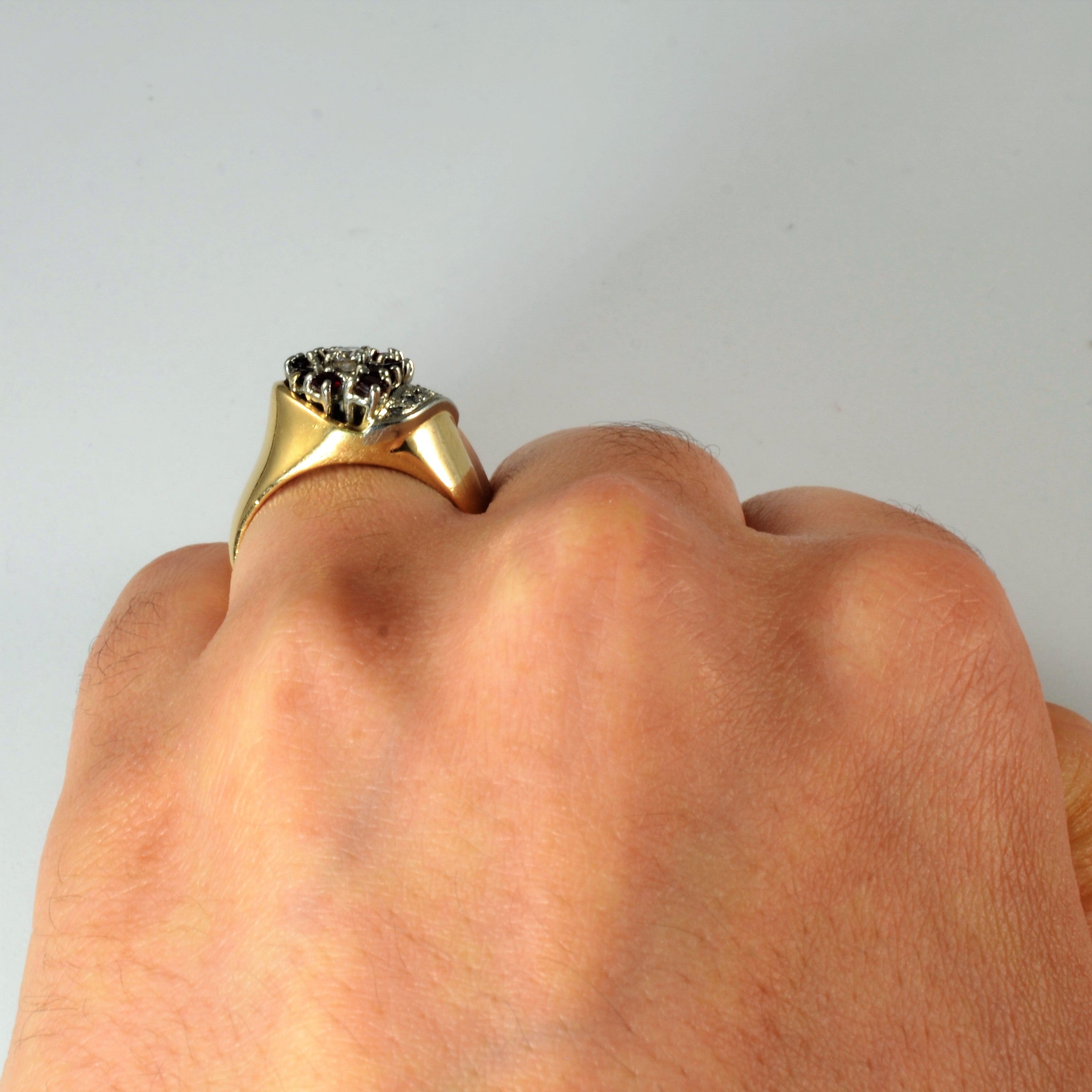 Garnet & Diamond Cascade Ring | 0.13ctw, 0.24ctw | SZ 5.5 |