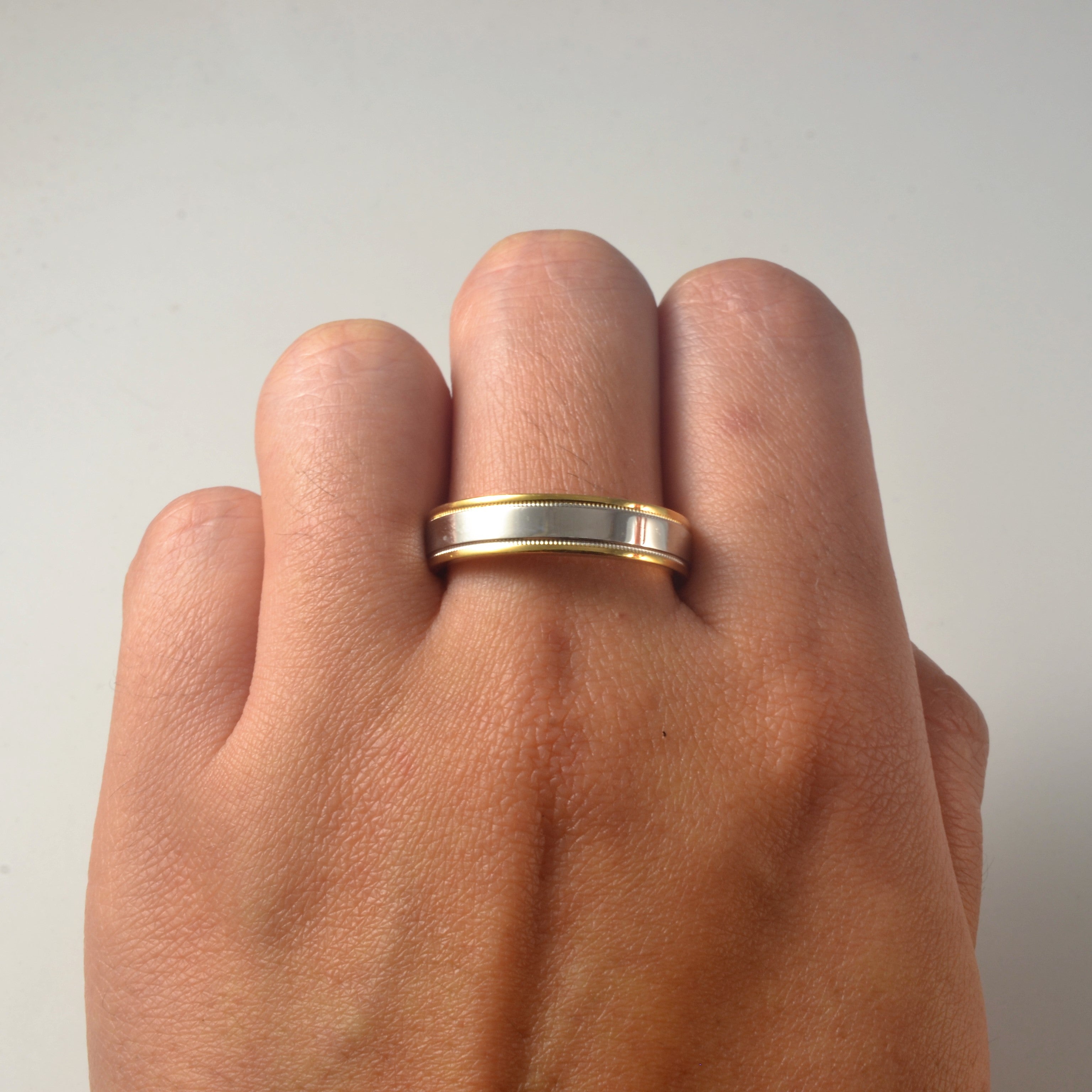 Yellow Gold & Platinum Band | SZ 9.75 |