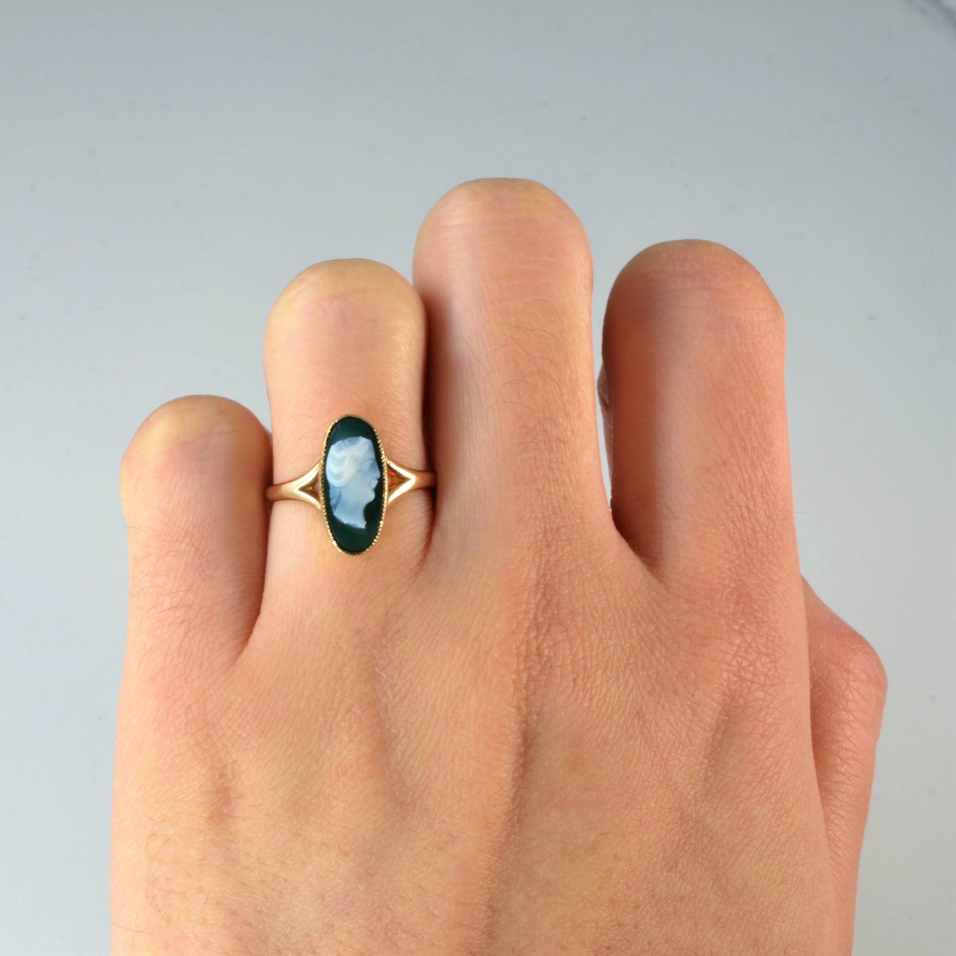 1950s Bezel Set Cameo Ring | SZ 5.5 |