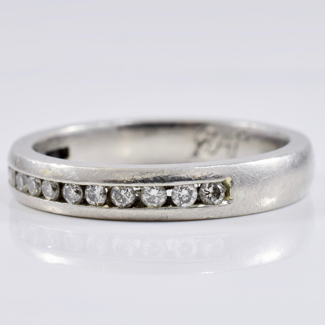 Platinum Channel Set Diamond Band | 0.16 ctw Sz 4.25 |