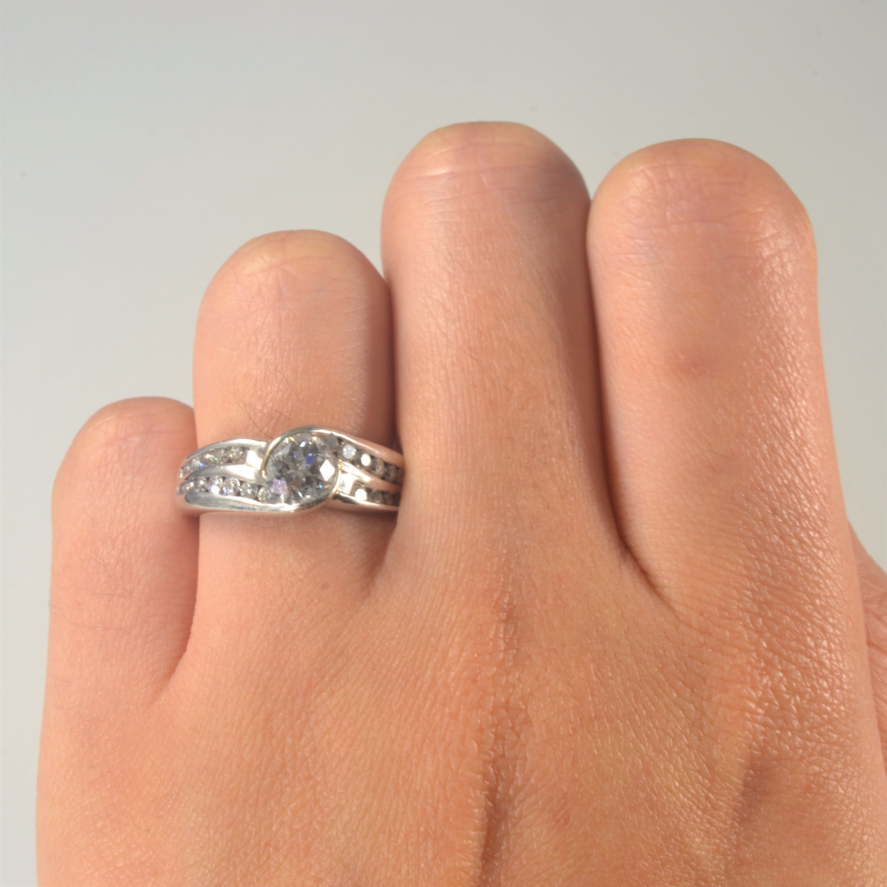 Channel Diamond Bypass Engagement Ring | 1.26ctw | SZ 5 |