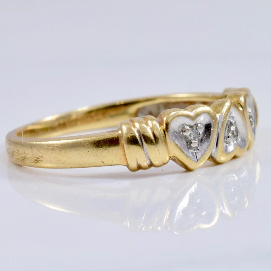 Alliance cœur et diamants | 0,02 ct au total | Taille 5,5