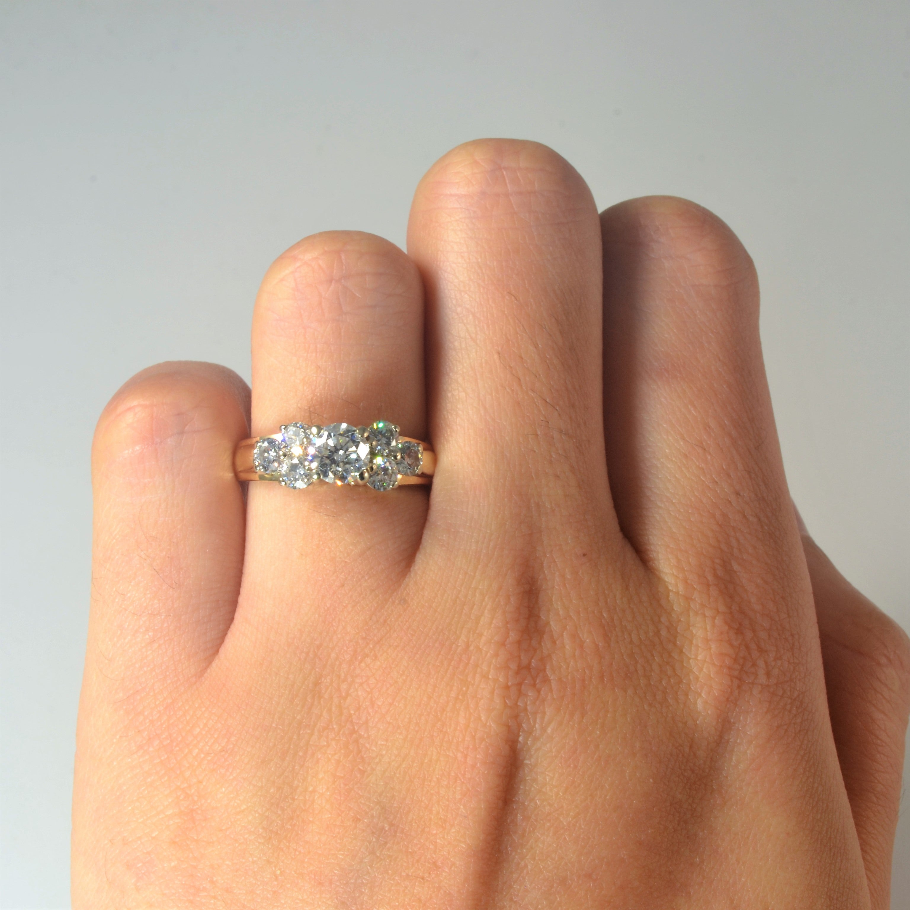 Bague de fiançailles sertie de diamants en grappe | 1,45 ct | Taille 5 |