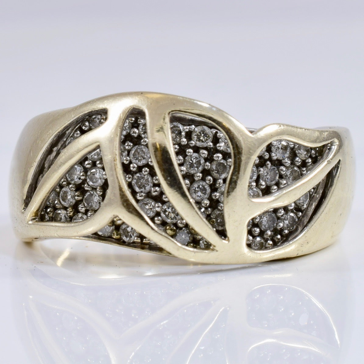 Pave Set Diamond Ring | 0.47 ctw SZ 7.5 |