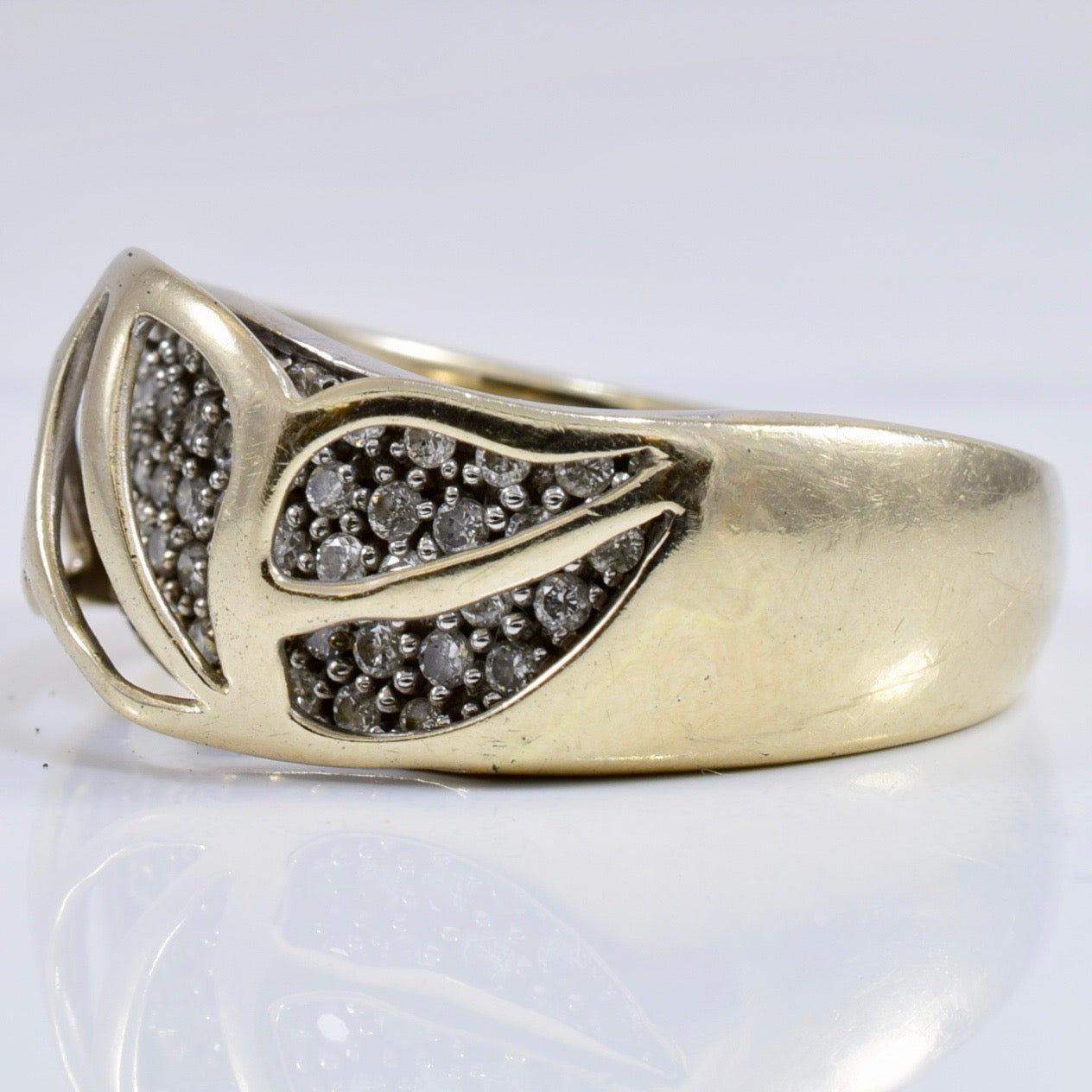 Pave Set Diamond Ring | 0.47 ctw SZ 7.5 |