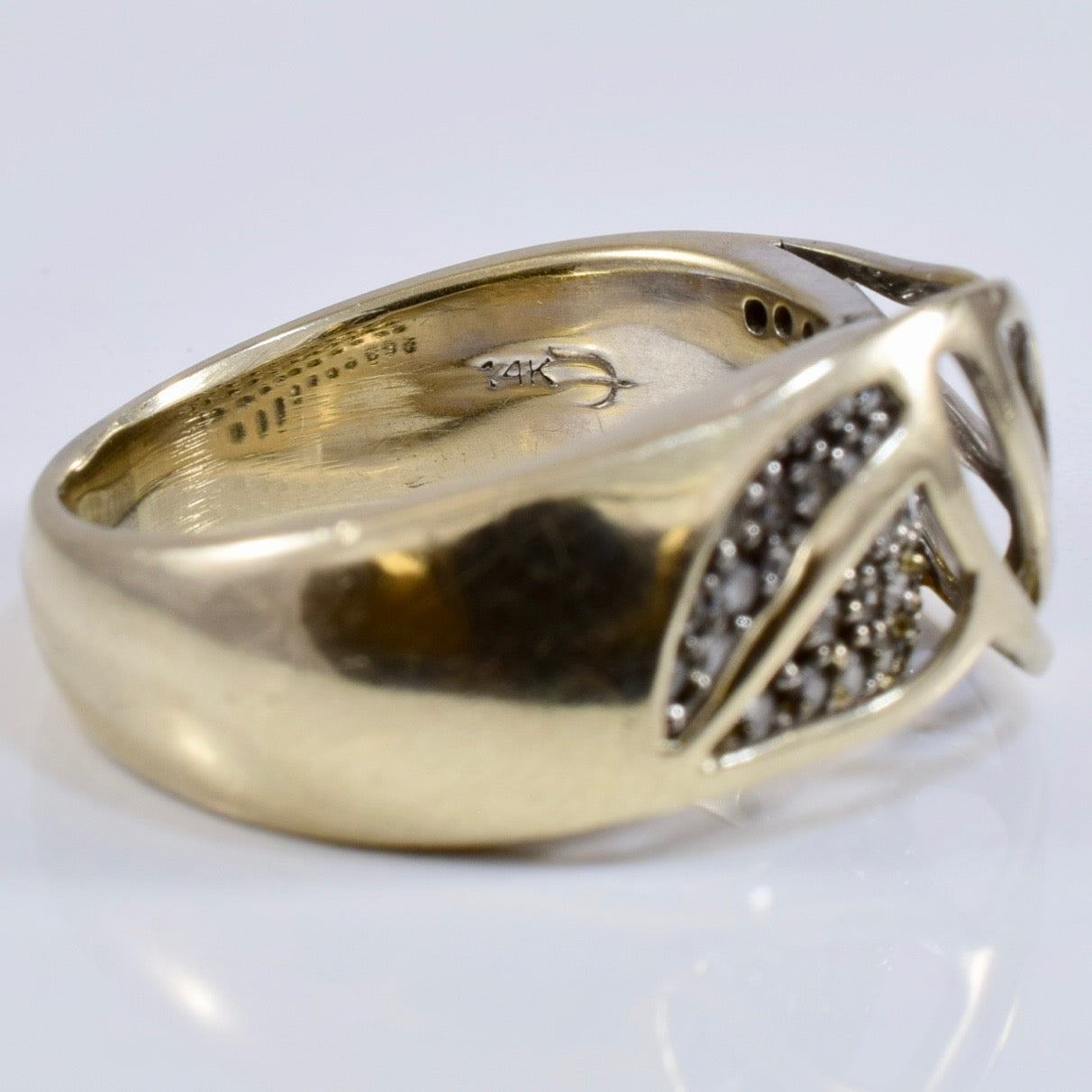 Pave Set Diamond Ring | 0.47 ctw SZ 7.5 |