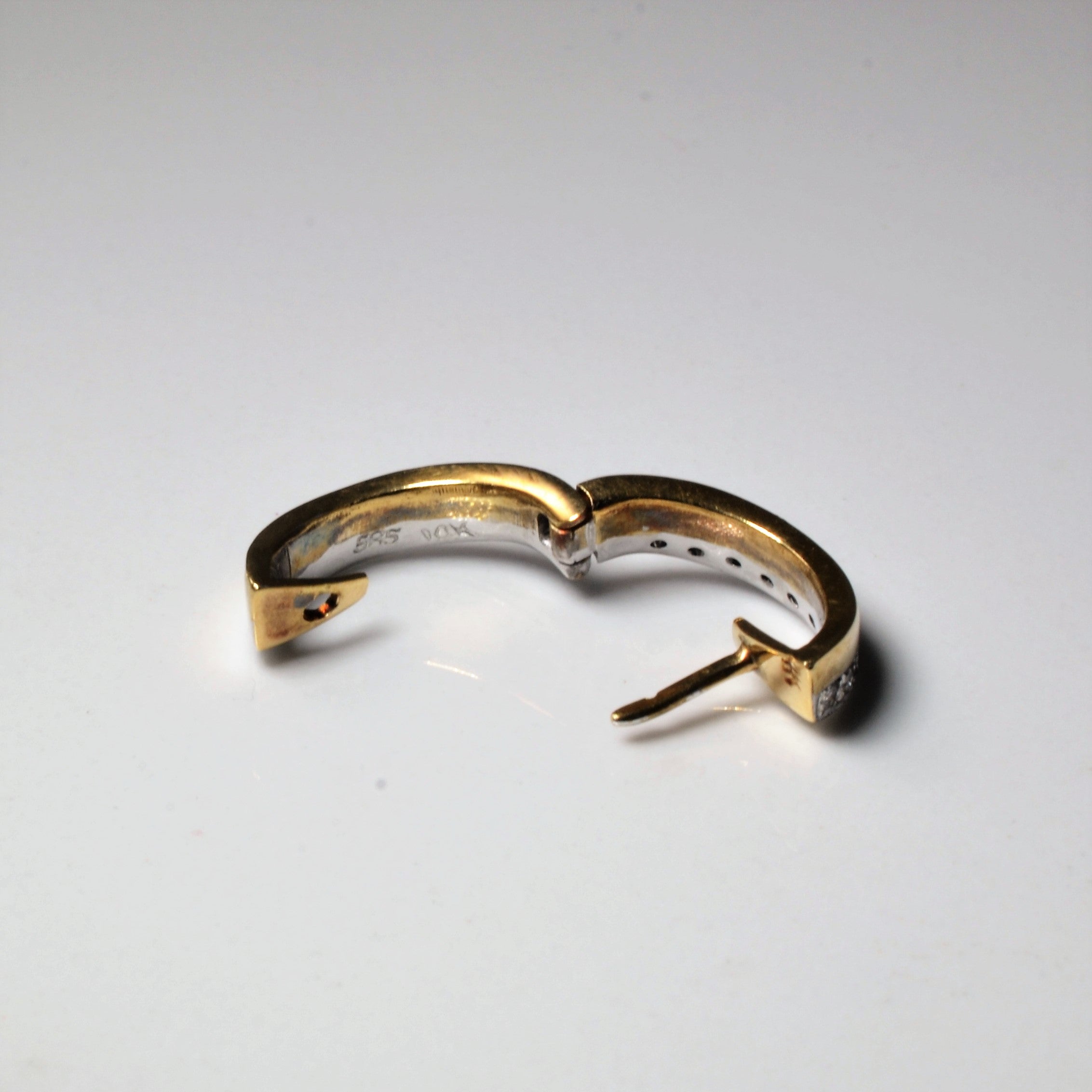 Two Tone Gold Diamond Hoop Earrings | 0.20ctw |
