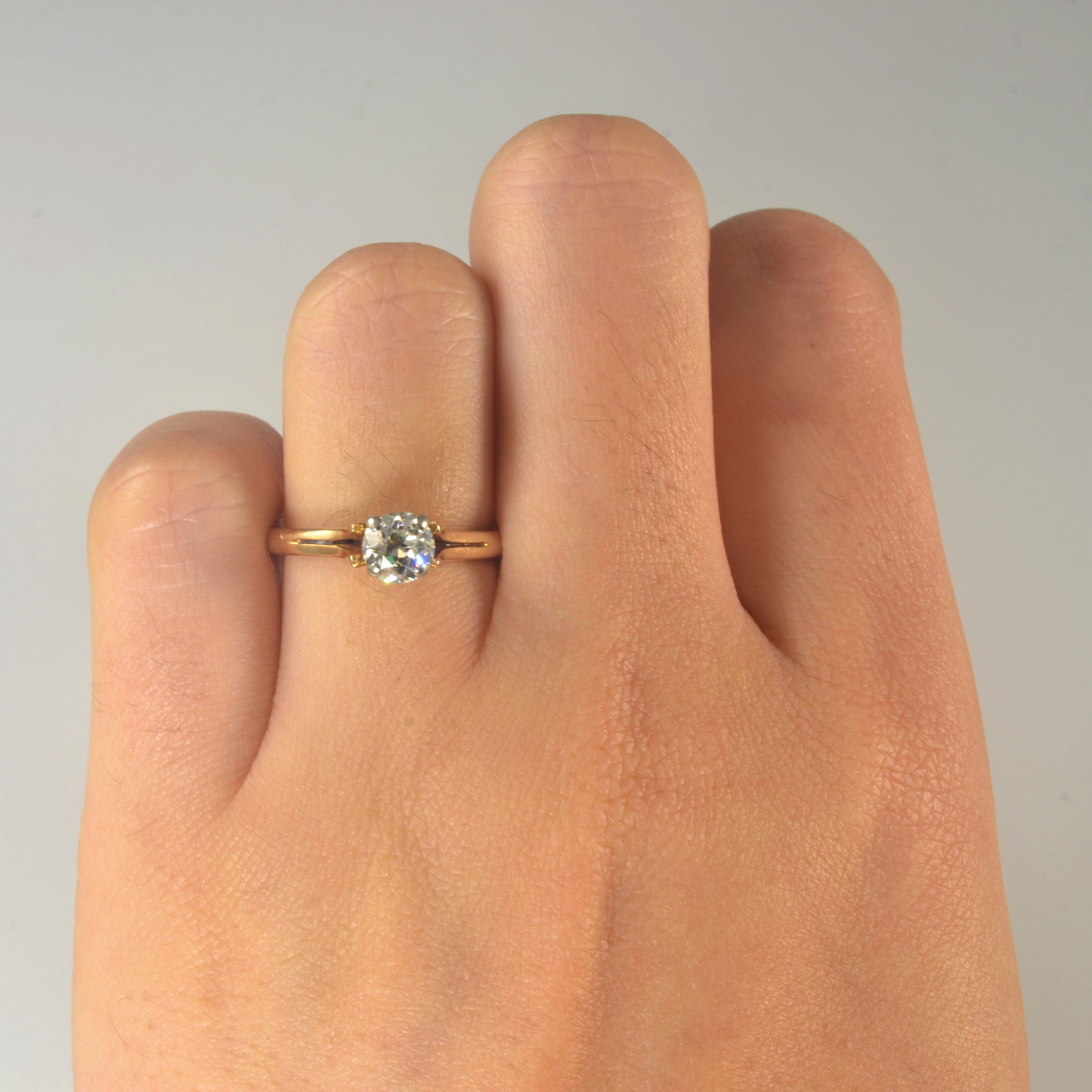 Old European Solitaire Diamond Engagement Ring | 0.52ct | SZ 5.25 |
