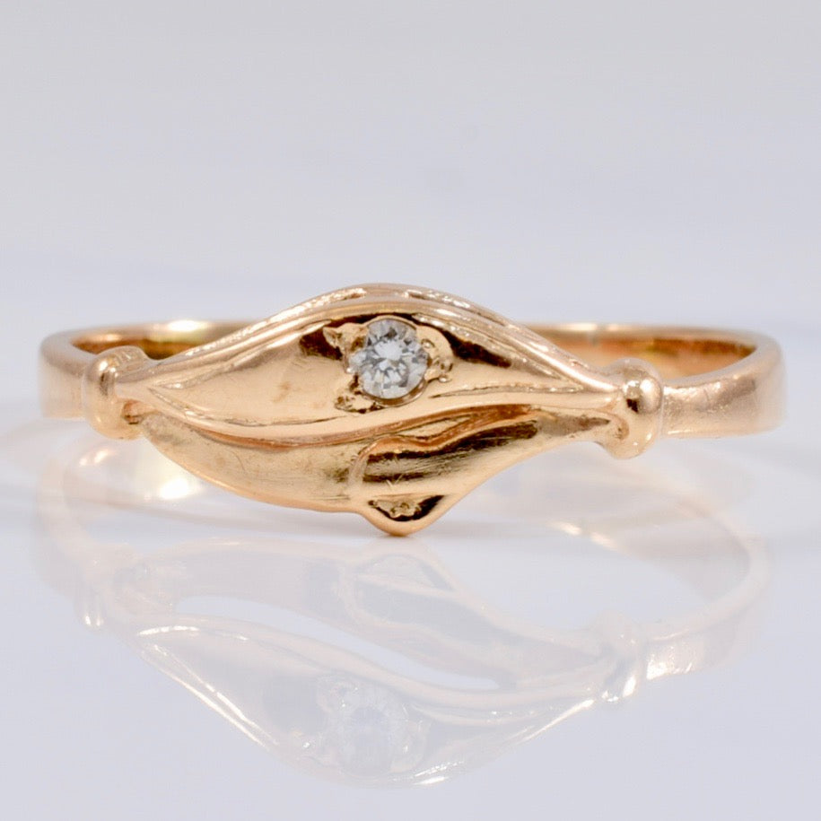 Single Diamond Bypass Ring | 0.03 ct SZ 7.5 |