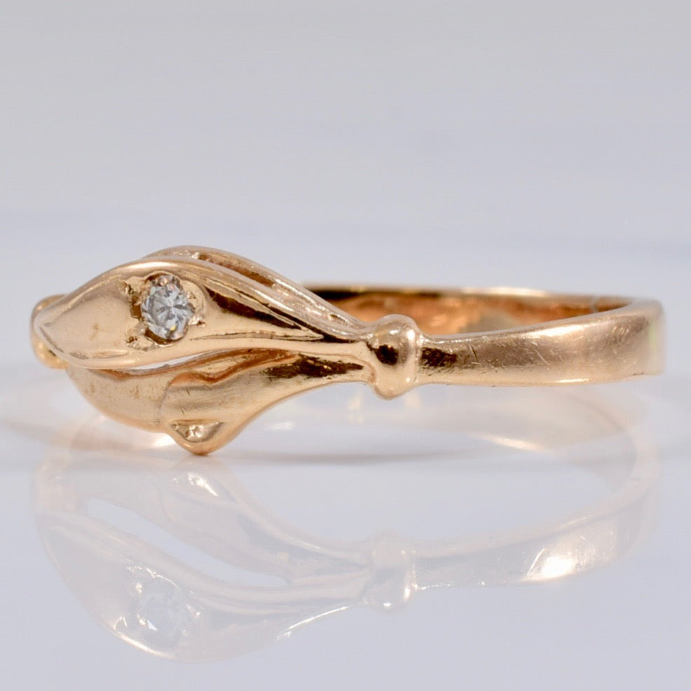 Single Diamond Bypass Ring | 0.03 ct SZ 7.5 |