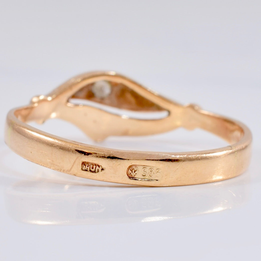 Single Diamond Bypass Ring | 0.03 ct SZ 7.5 |